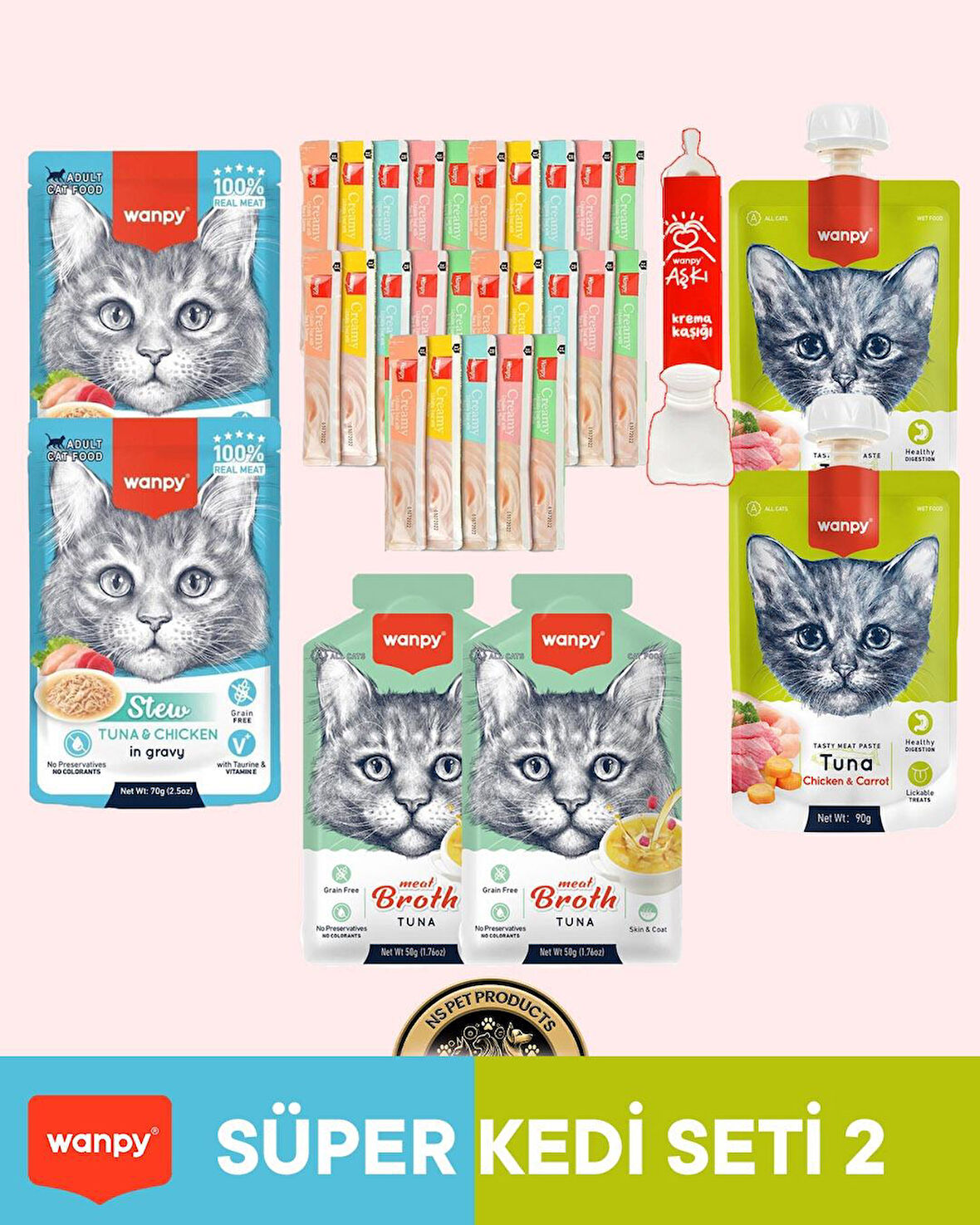 Wanpy Kedi Maması Süper Kedi Set - 2