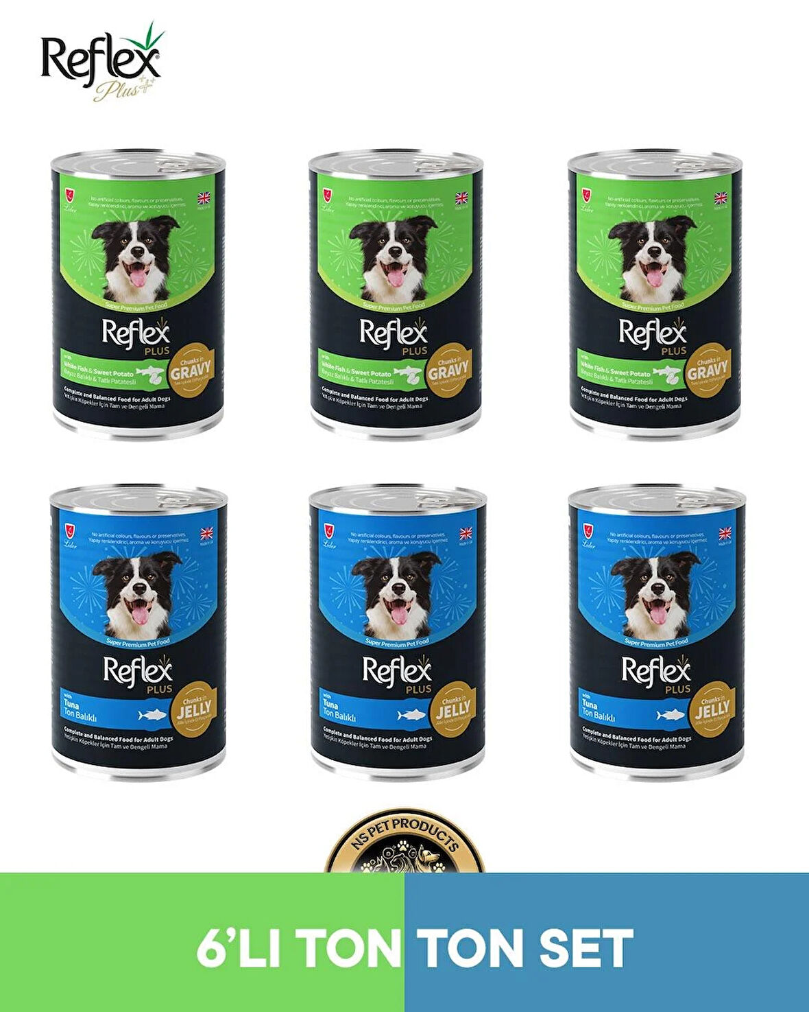Reflex Plus Köpek Maması 6'lı Ton ton Set