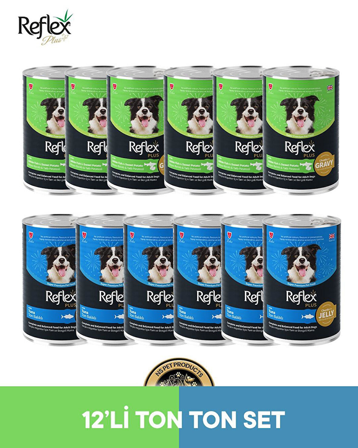 Reflex Plus Köpek Maması 12'li Ton ton Set