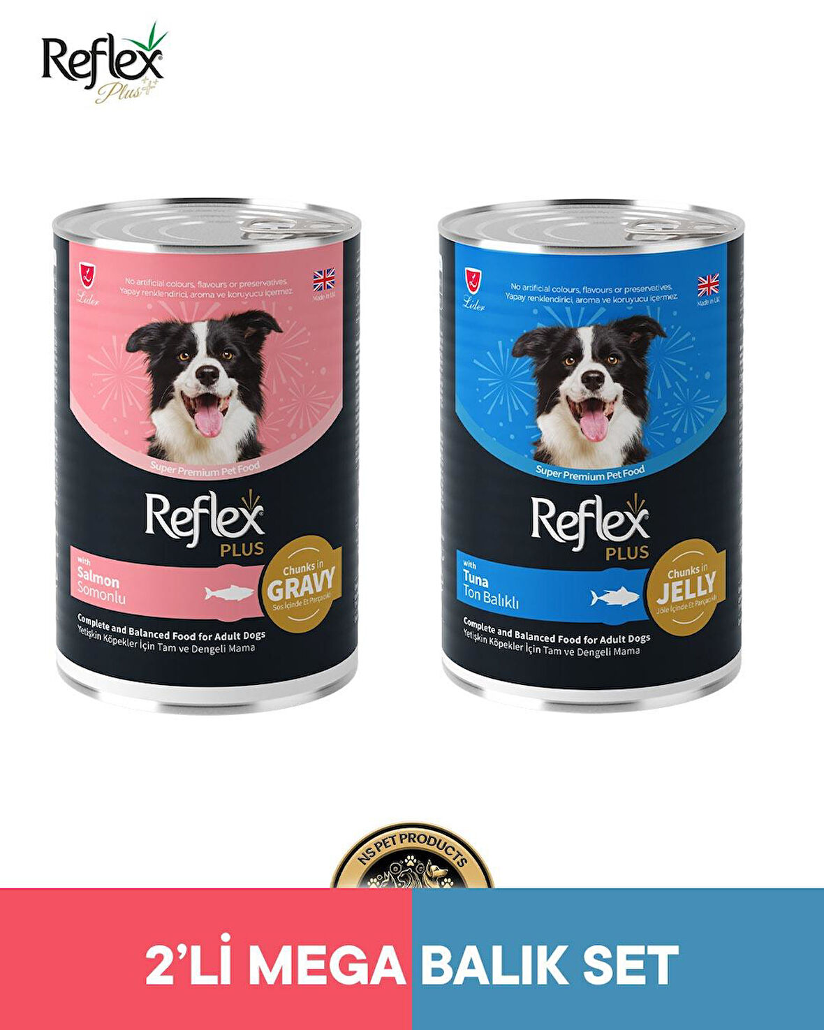Reflex Plus Köpek Maması 2'li Mega Balık Set