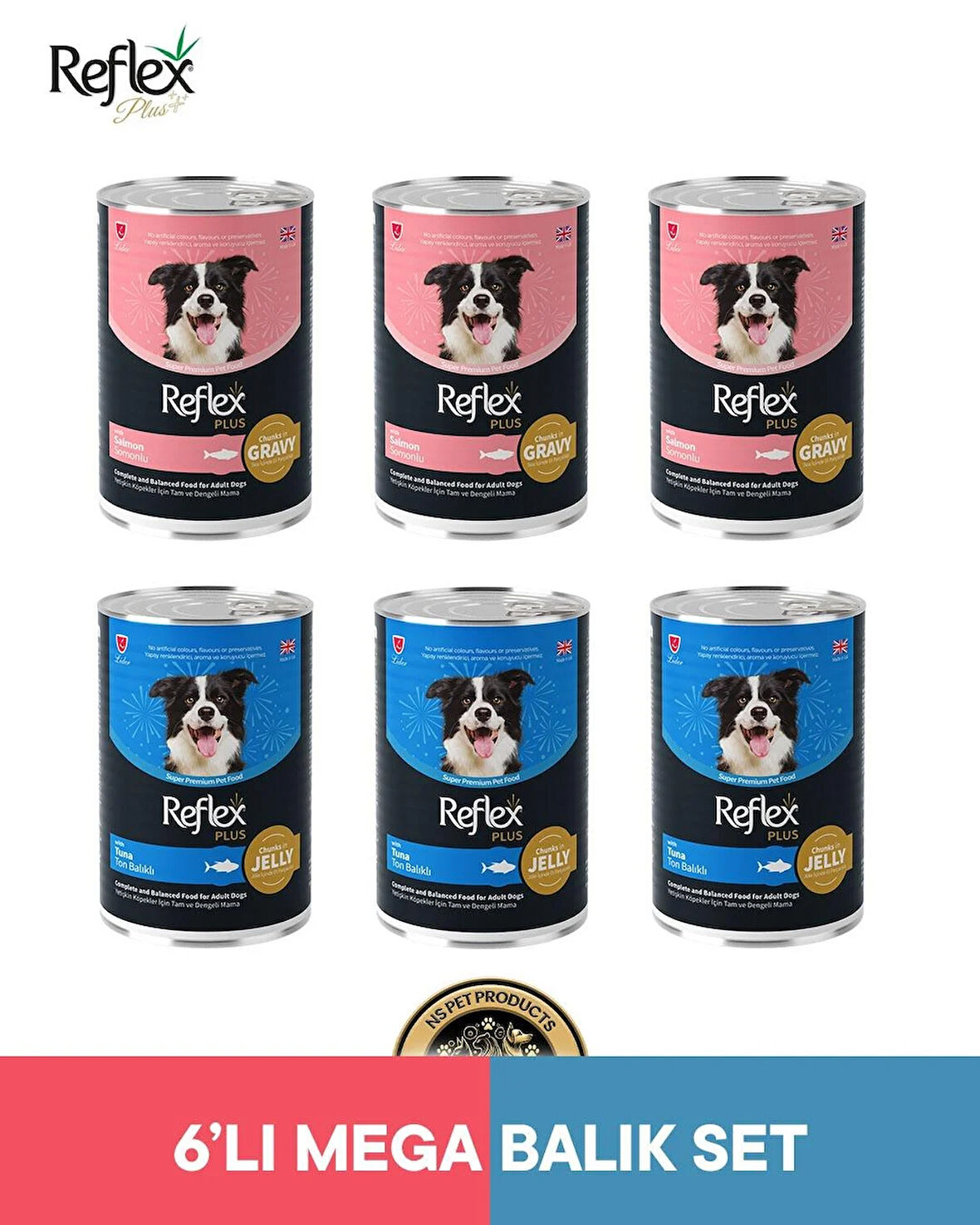 Reflex Plus Köpek Maması 6'lı Mega Balık Set