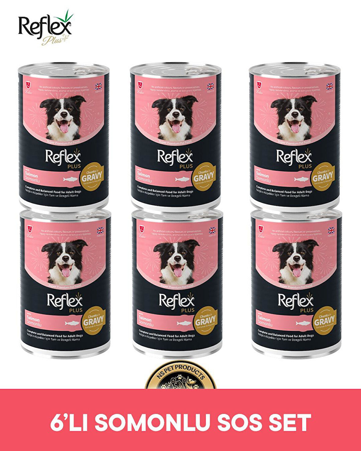 Reflex Plus Köpek Maması 6'lı Somonlu Sos Set
