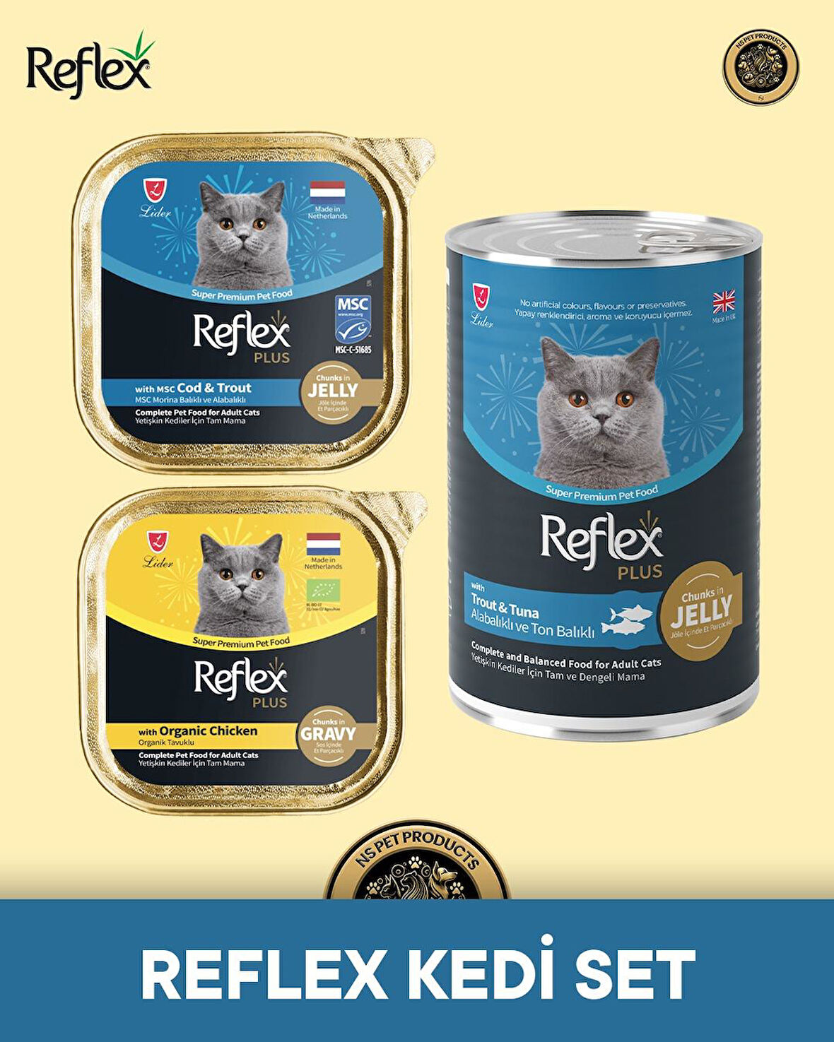 Reflex Plus Kedi Maması 3'lü Reflex Kedi Set