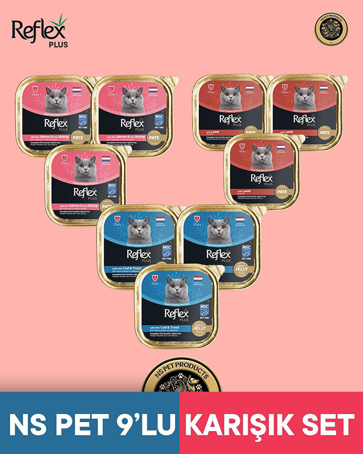 Reflex Plus Kedi Maması NS Pet 9'lu Karışık Set