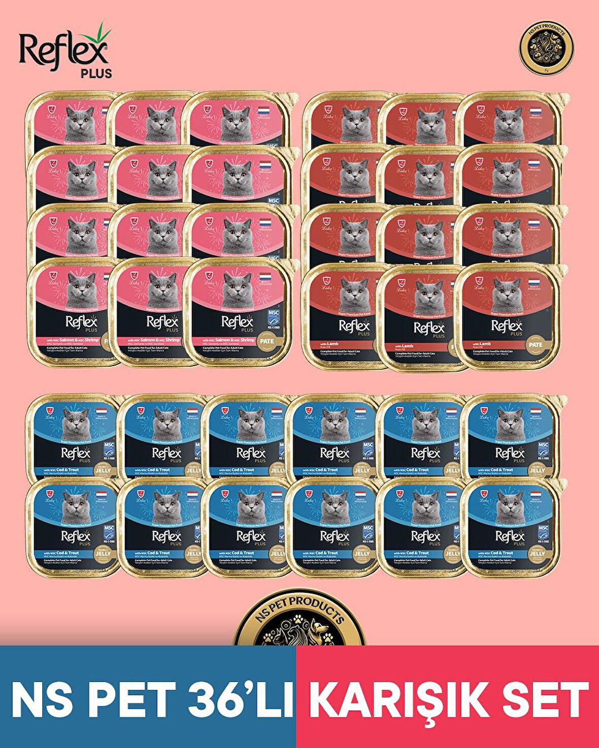 Reflex Plus Kedi Maması NS Pet 36'lı Karışık Set