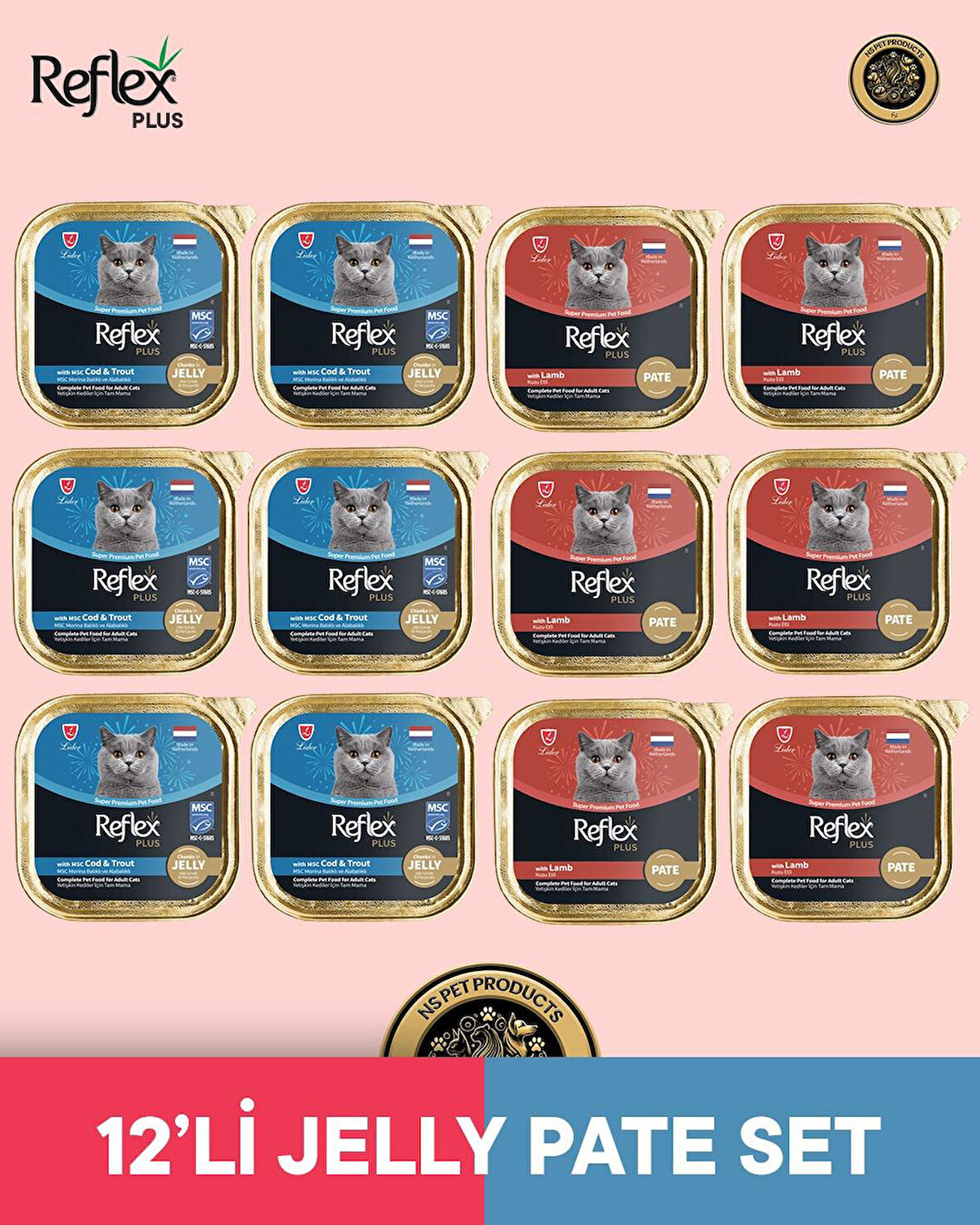 Reflex Plus Kedi Maması 12'li Jelly Pate Set