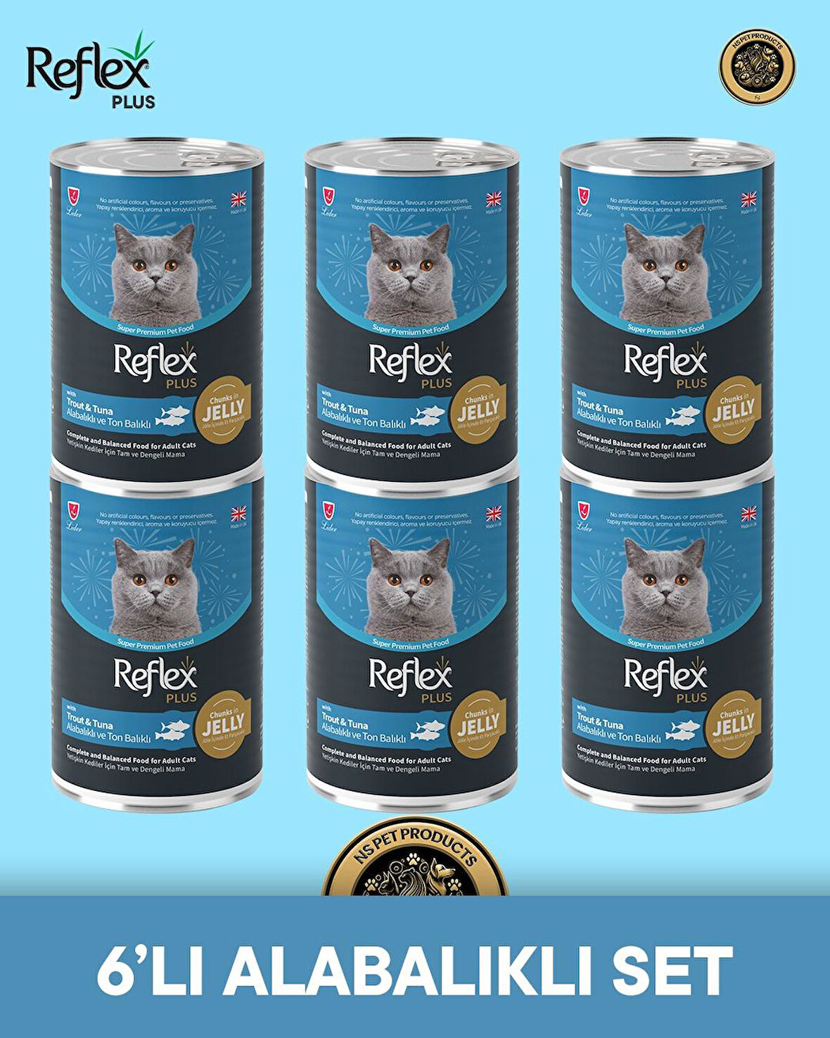 Reflex Plus Kedi Maması 6'lı Alabalıklı Set