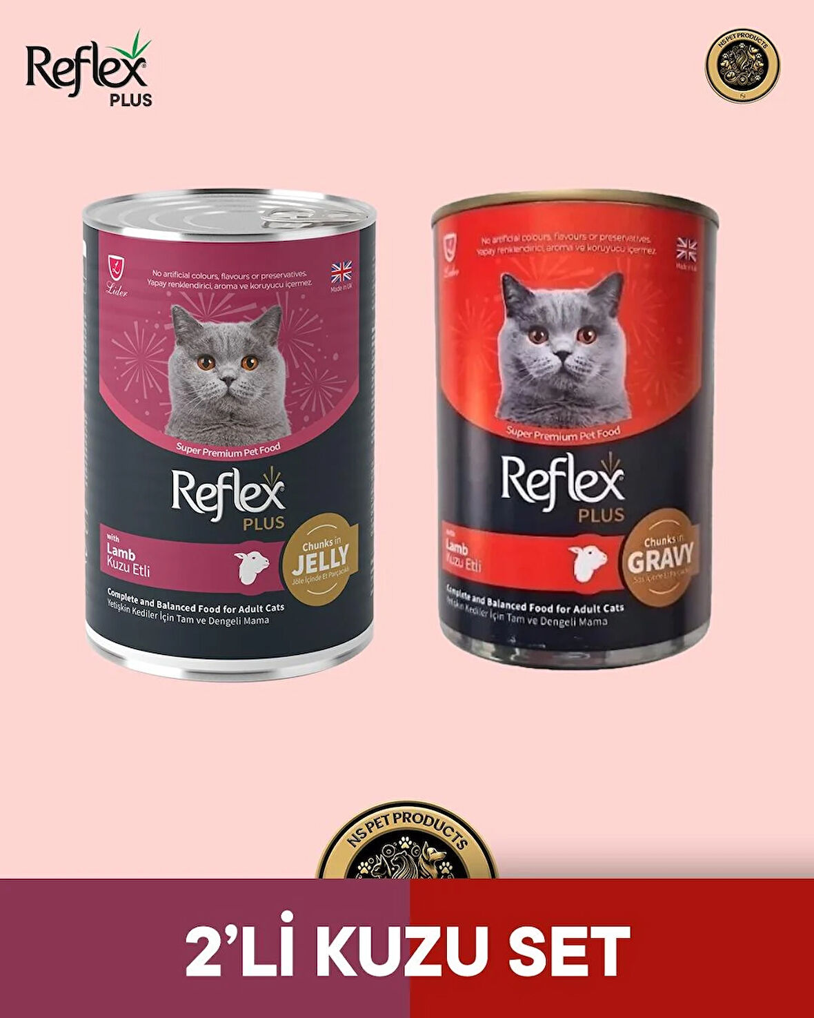 Reflex Plus Kedi Maması 2'li Kuzu Set