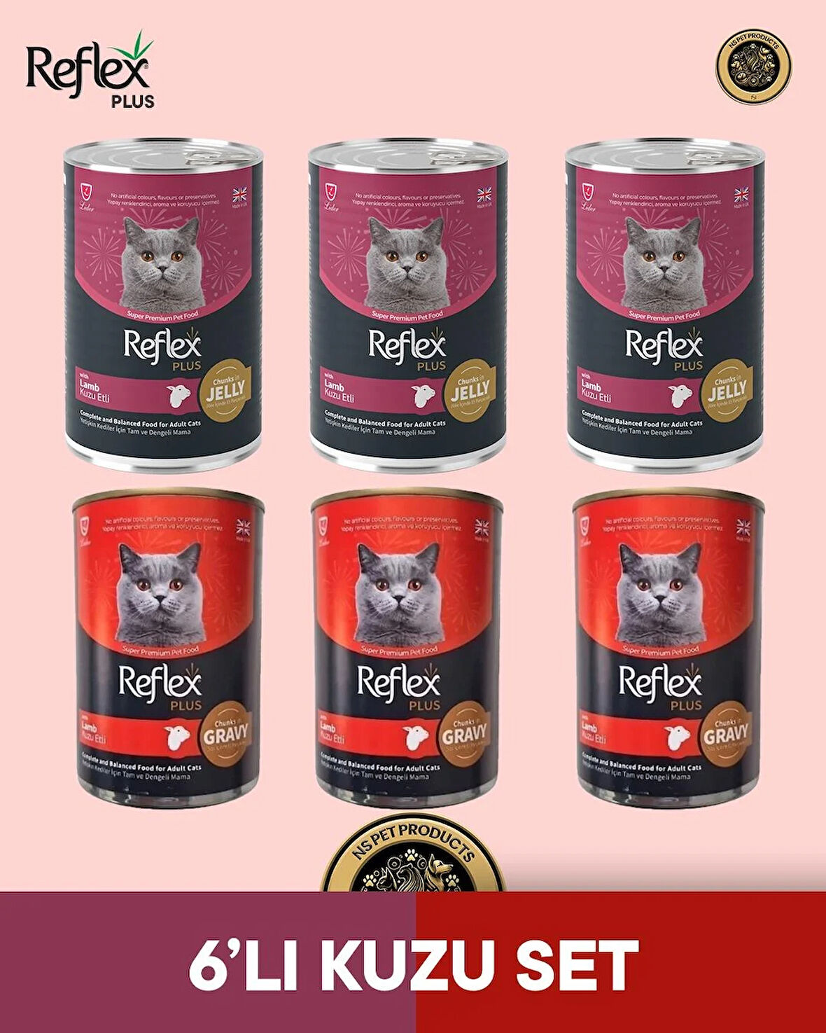 Reflex Plus Kedi Maması 6'lı Kuzu Set