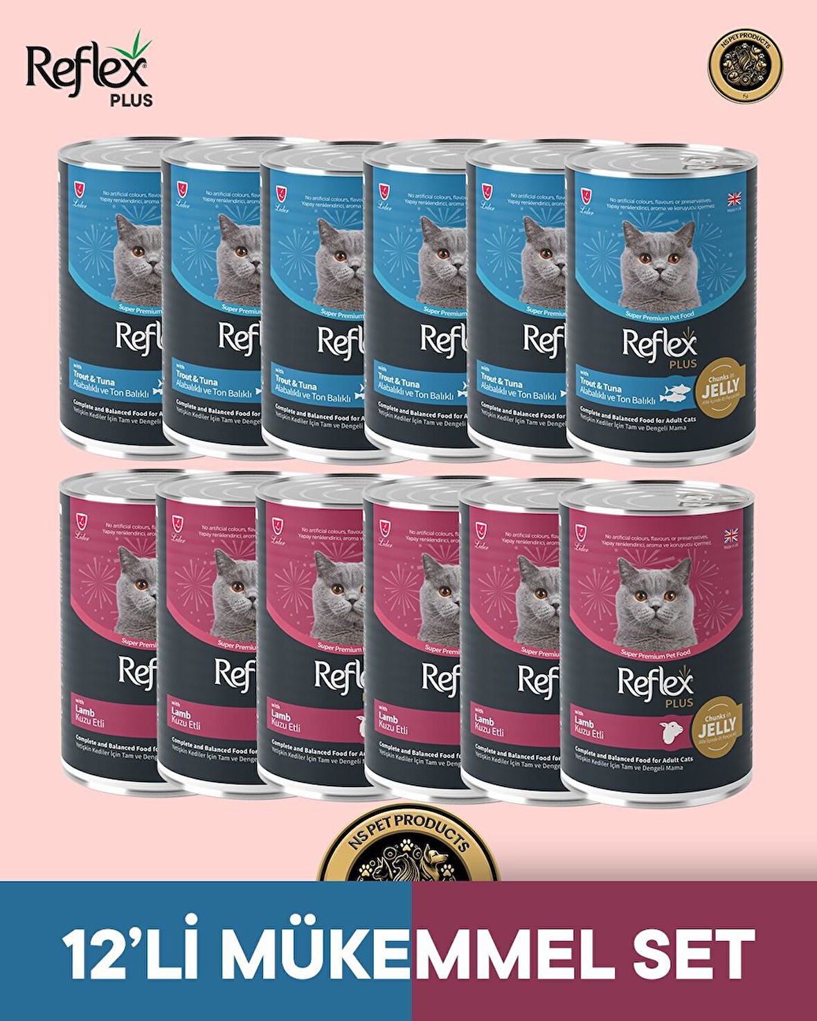 Reflex Plus Kedi Maması 12'li Mükemmel Set