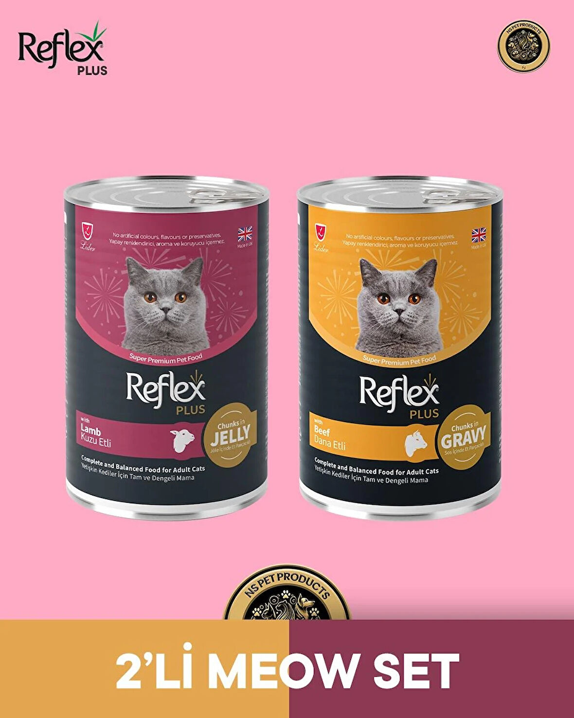 Reflex Plus Kedi Maması 2'li Meow Set