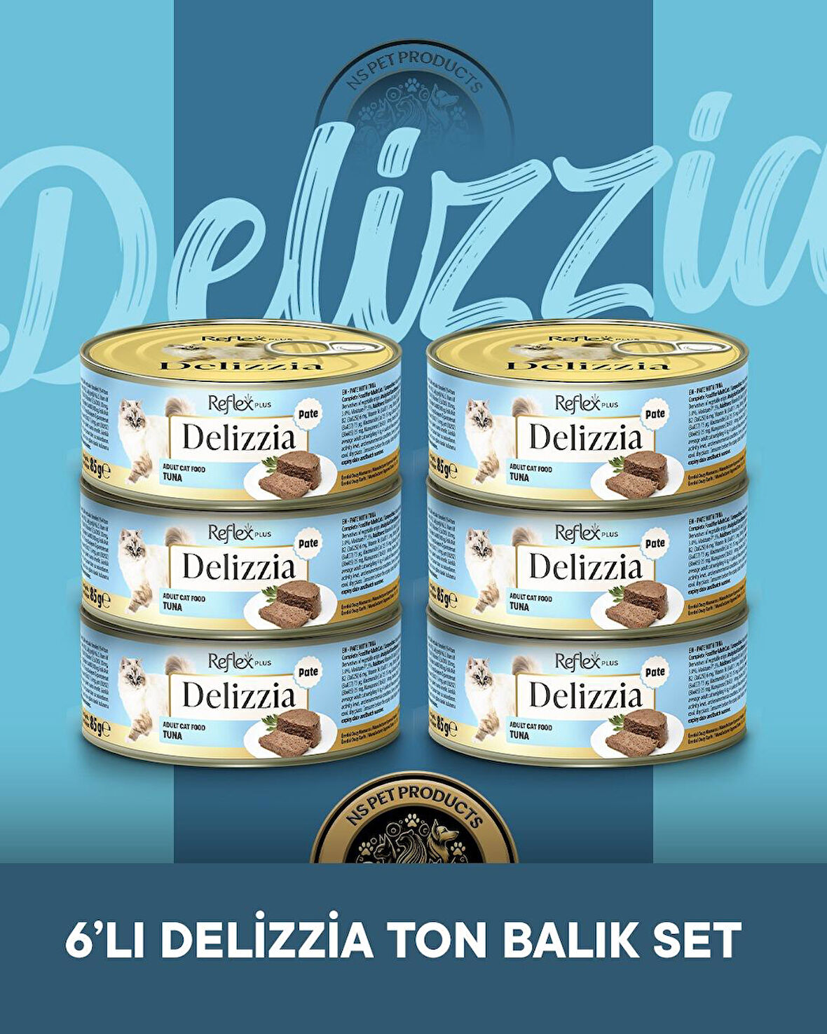 Reflex Plus Delizzia Yetişkin Ton Balıklı Pate Kedi Maması 6x85 gram