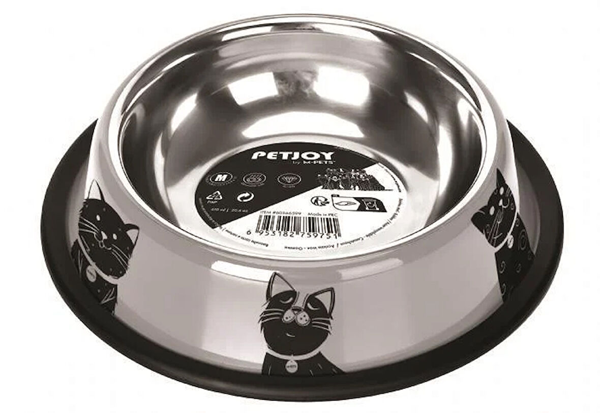 M-PETS PETJOY CATFAMİLY ÇELİK MAMA KABI (M) 610ML