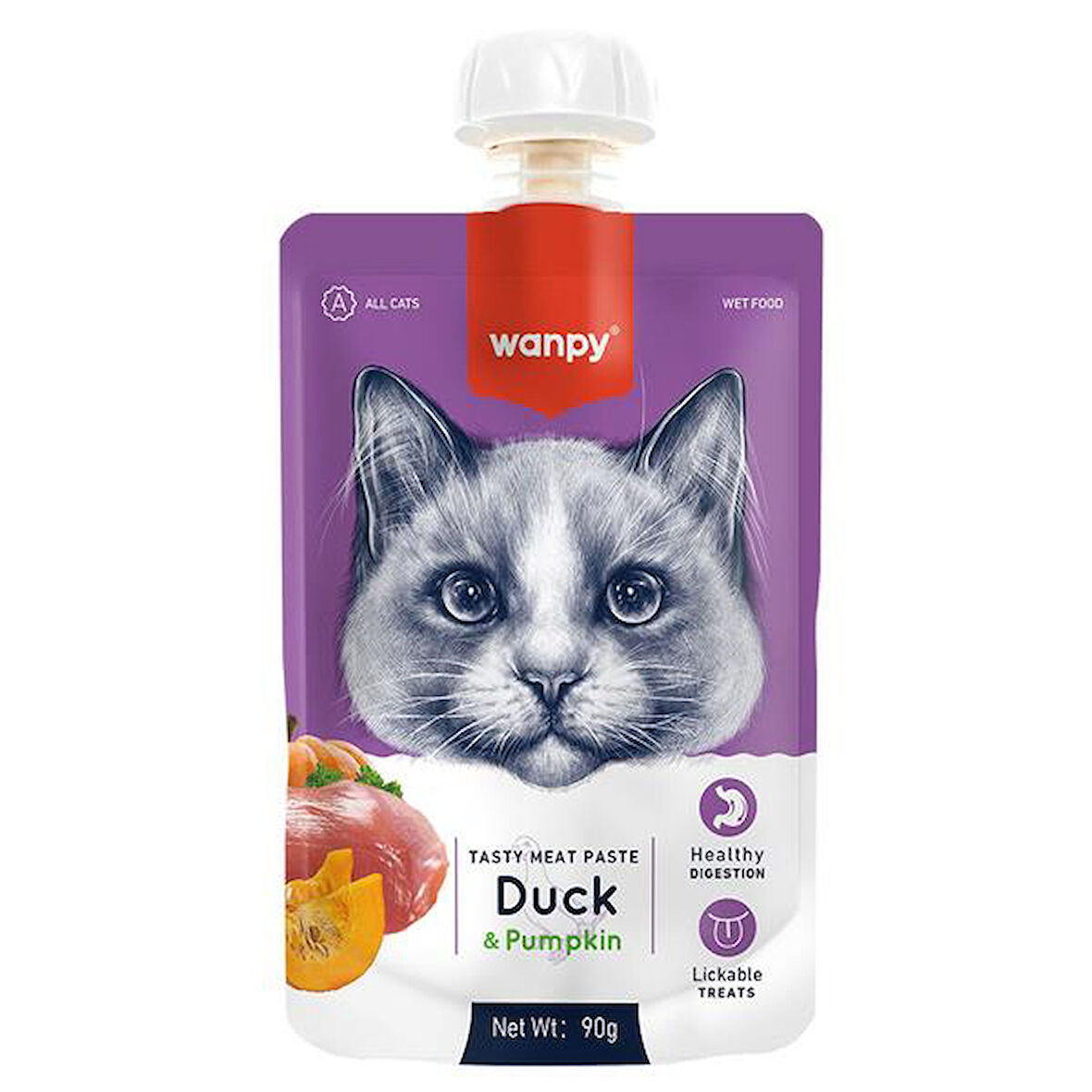 Wanpy Taze Ördekli&Bal Kabaklı Kedi Et Ezmesi 90 gr