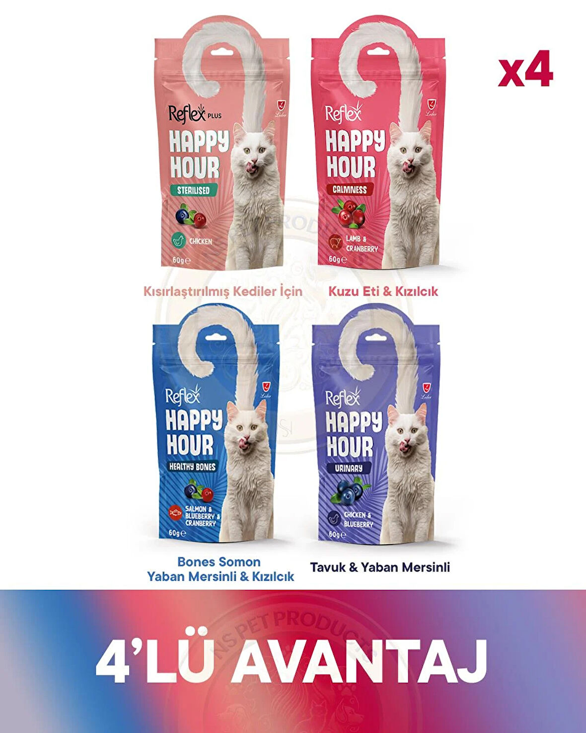 Reflex Happy Hour 4lü Avantaj1 Kedi 4x60gr