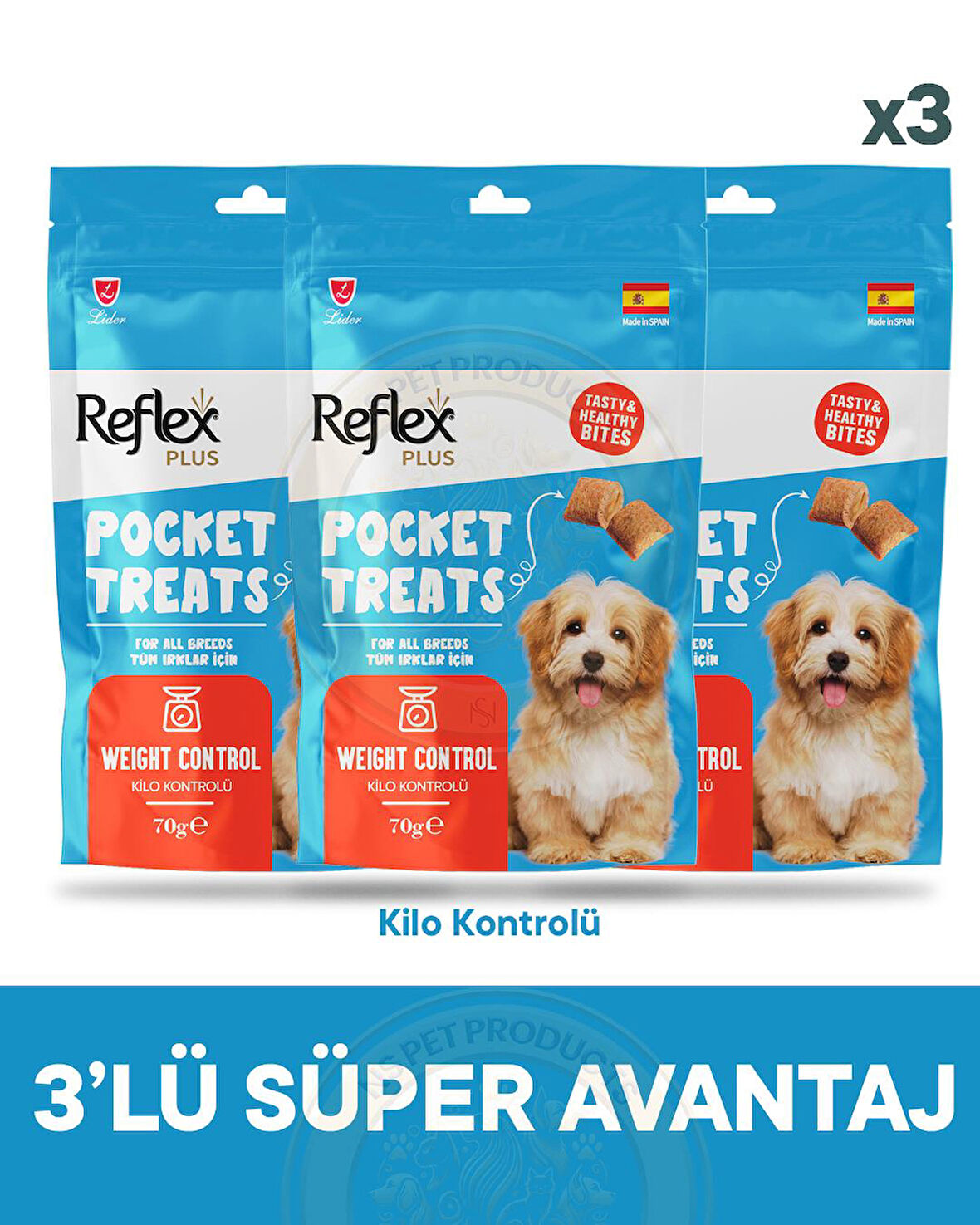 Reflex Pocket Treats Weight Control Köpek Ödül Maması 3lü Fırsat 3x70gr