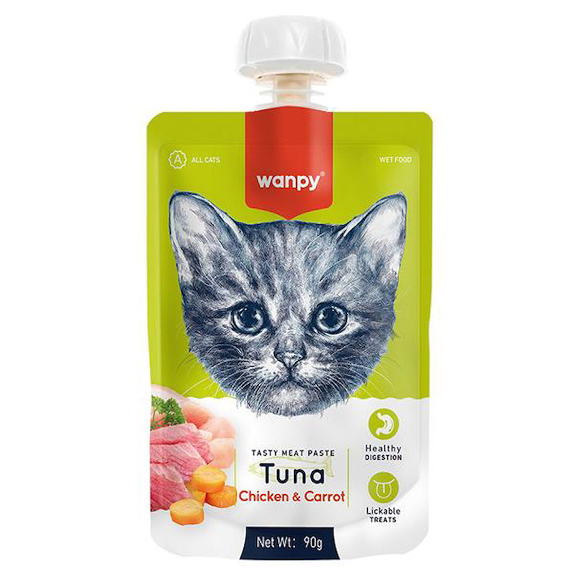 Wanpy Taze Ton Balıklı-Tavuklu Kedi Et Ezmesi 90gr