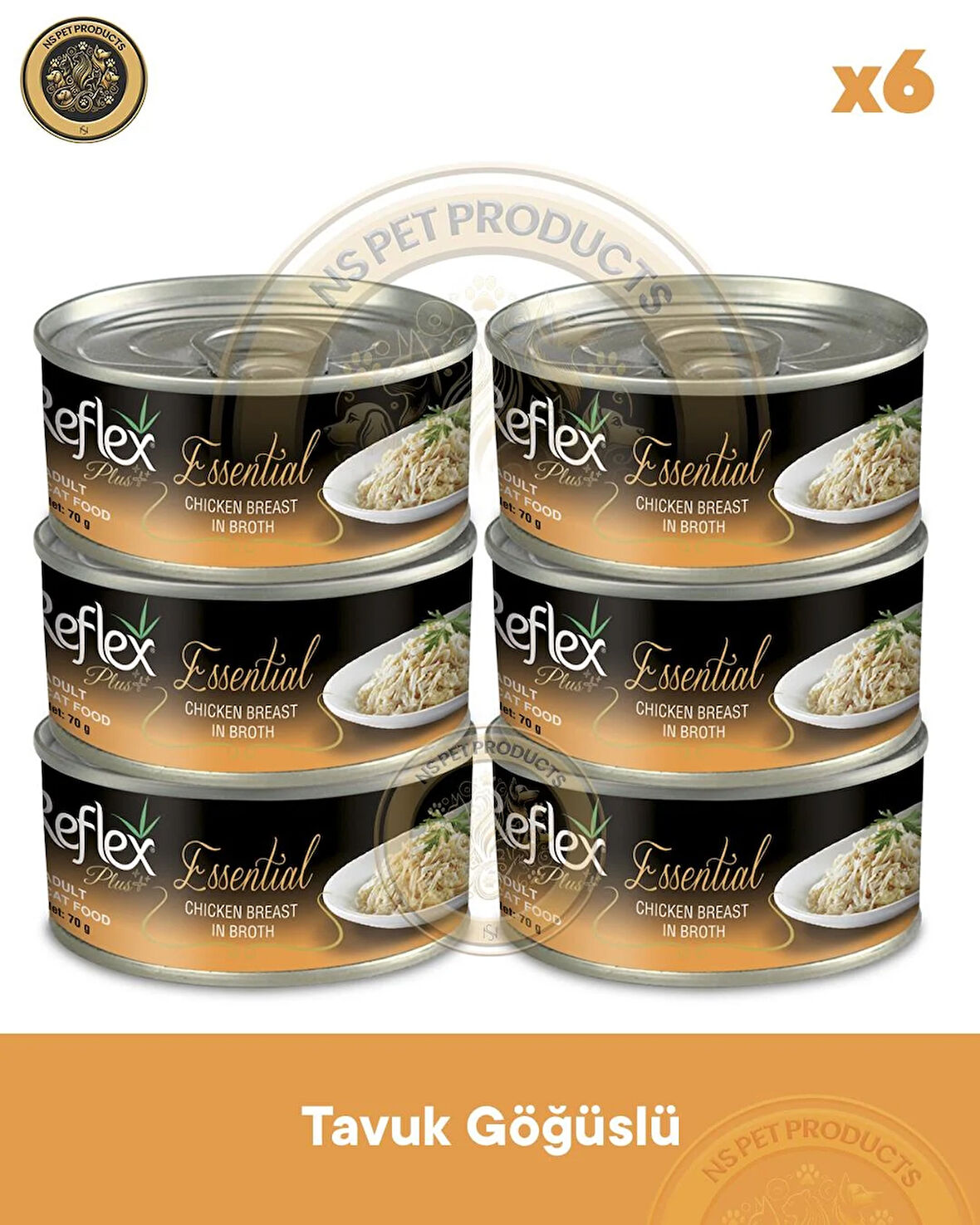 Reflex Plus Essential Kedi Tavuk Göğüslü EOE 6X70gr