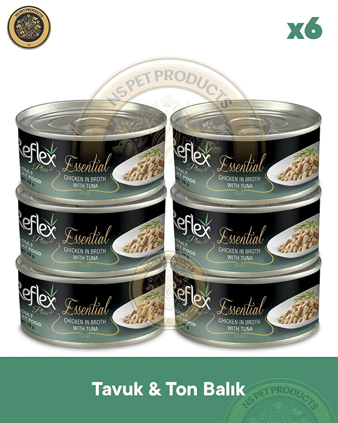 Reflex Plus Essential Kedi Ton Balık&Tavuk 6X70gr
