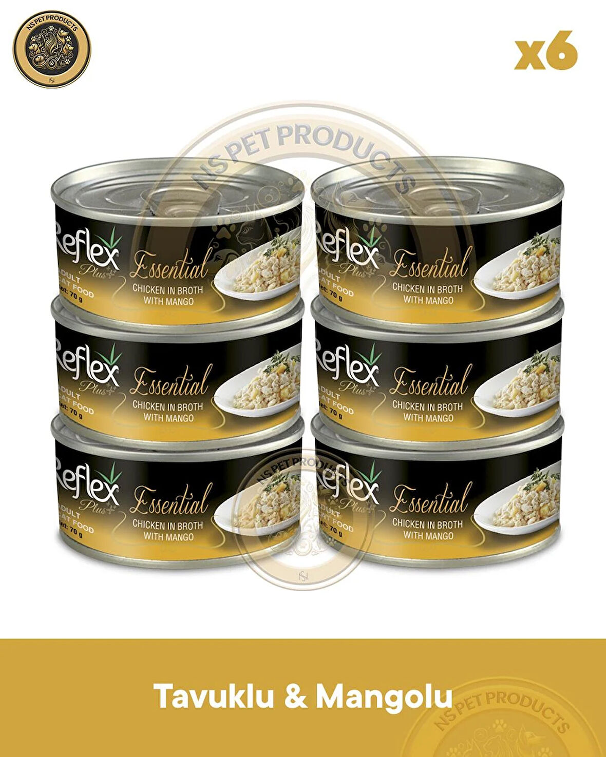 Reflex Plus Essential Kedi Mango&Tavuk 6X70gr