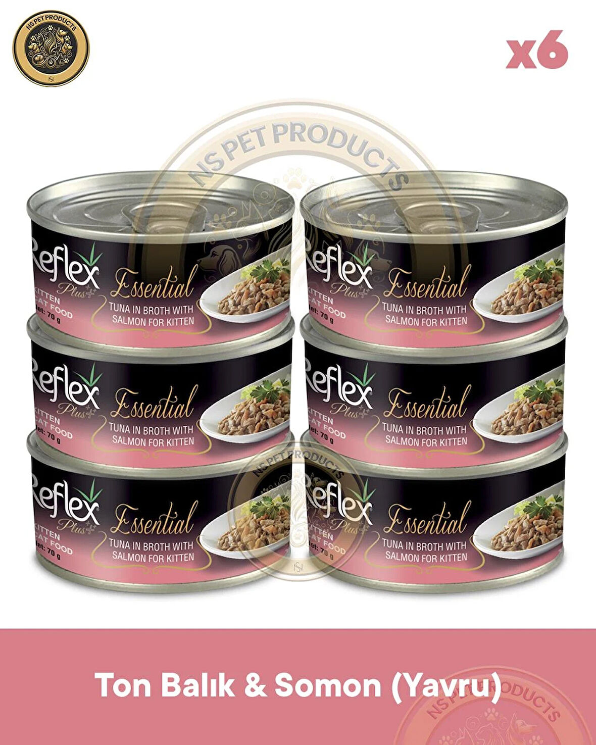 Reflex Plus Essential Yavru Kedi Ton Balık&Somon 6X70gr