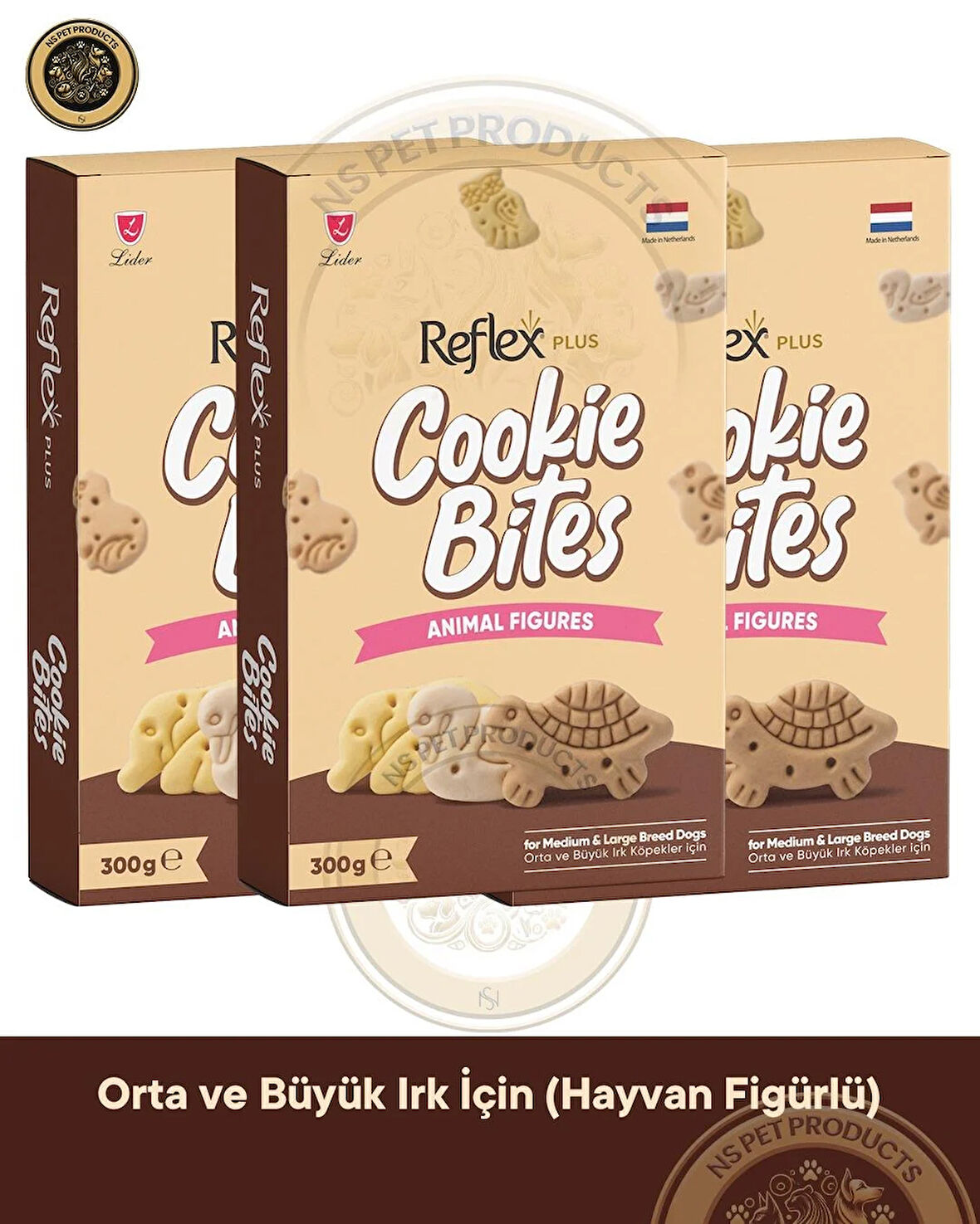 Reflex Cookie Bites Animal Figures 3X300gr Köpek Ödül Maması 3lü Paket 