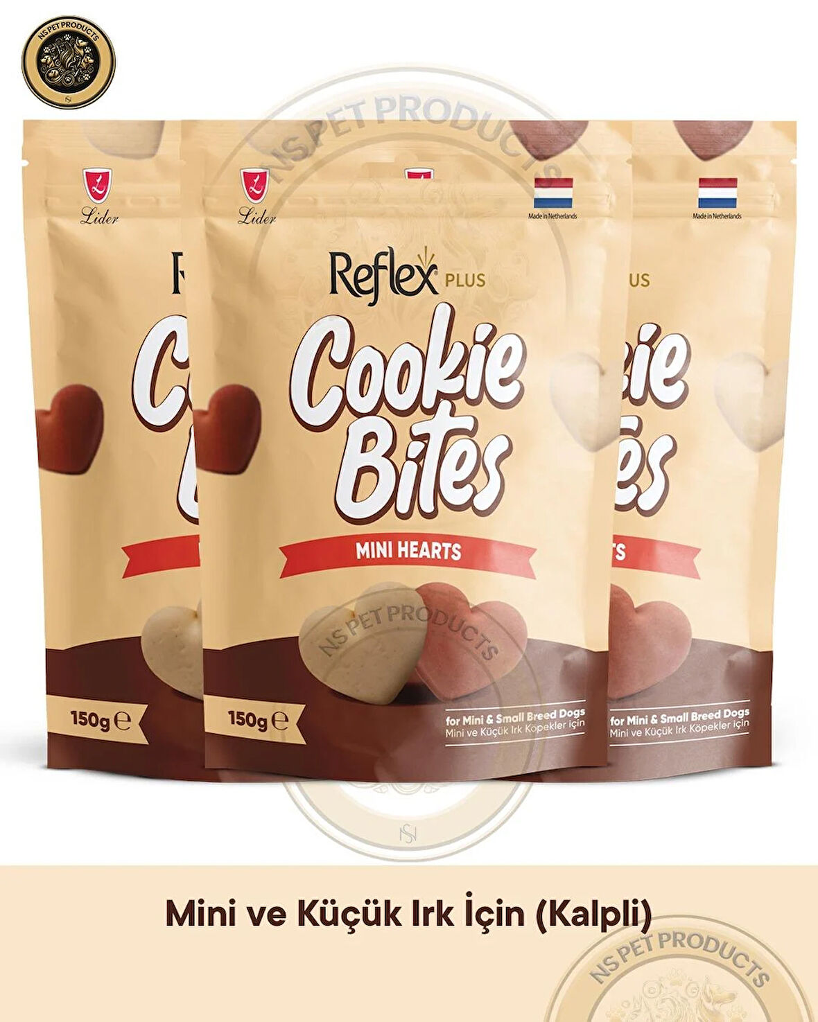 Reflex Cookie Bites Mini Hearts 3X150gr Köpek Ödül Maması 3lü Paket