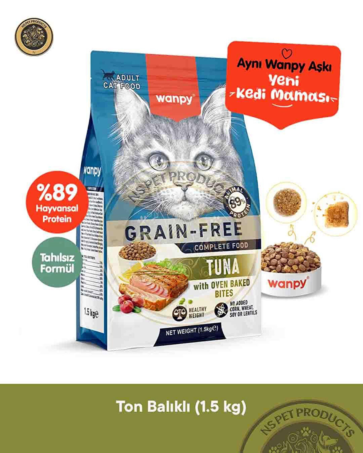 Wanpy Tahılsız Ton Balıklı Yetişkin Kedi Maması