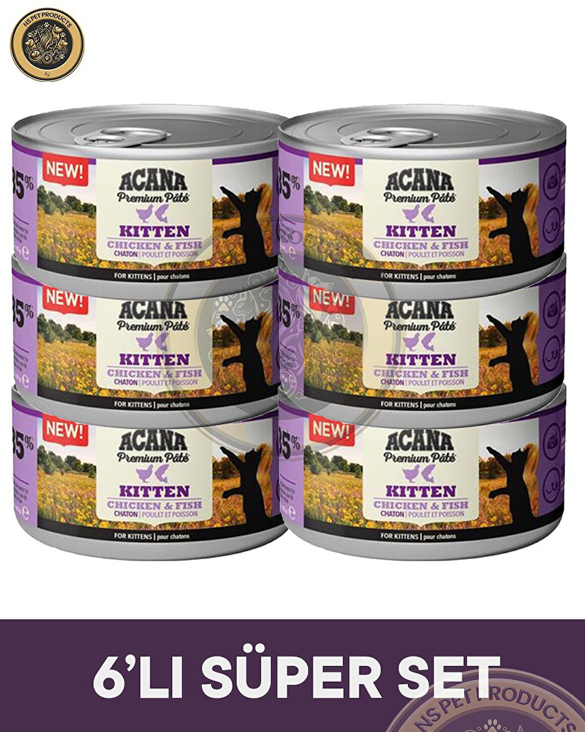 Acana Kitten Cat Canned Süper Set 6x85 gr