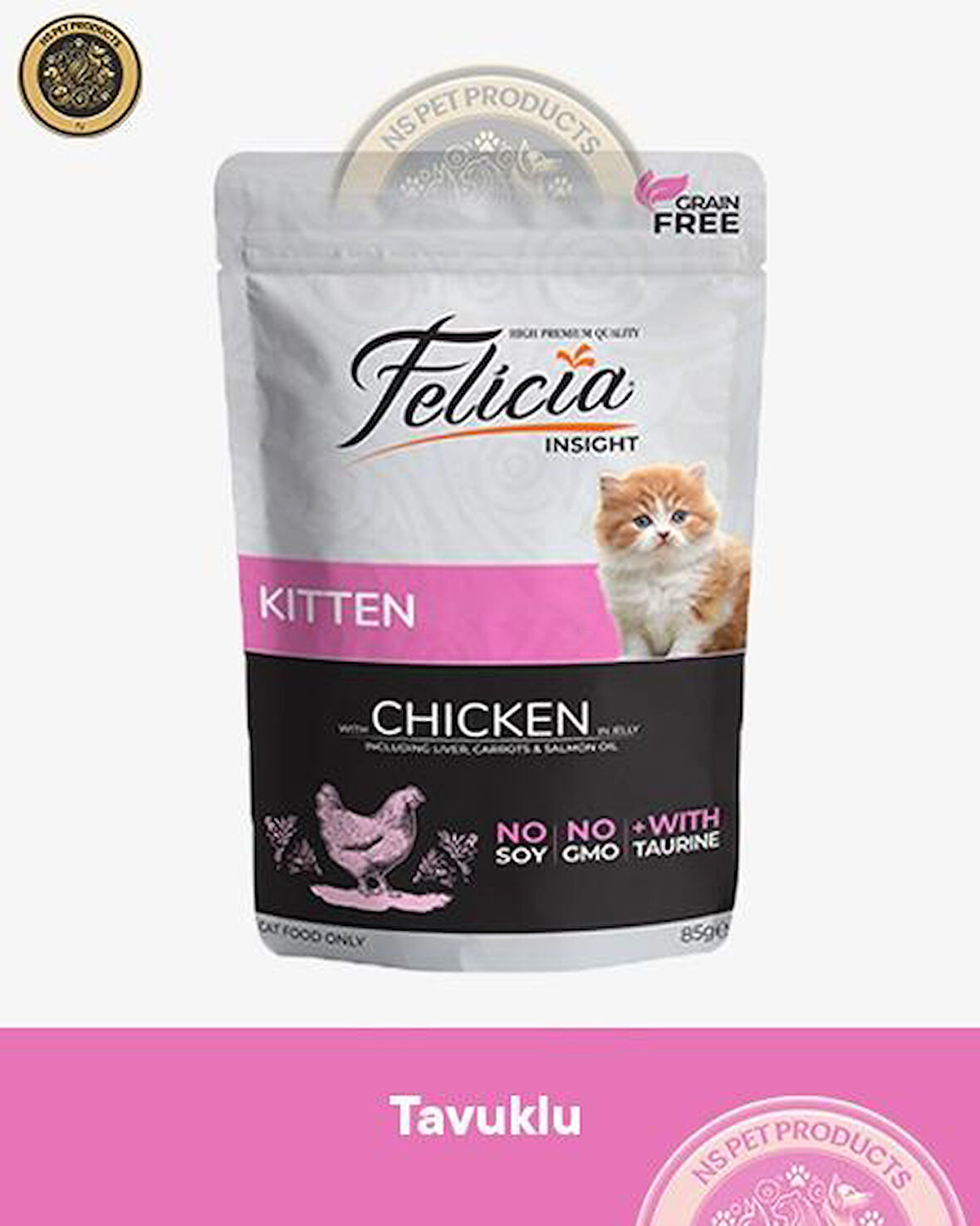 Felicia Pouch Yavru Tavuk Yaş Kedi Maması 85gr