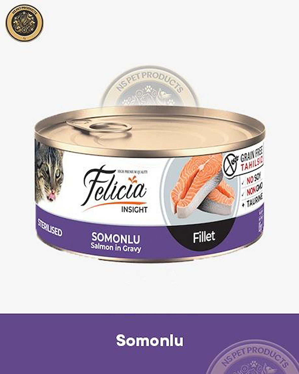 Felicia Kısırlaştırılmış Somonlu Yetişkin Kedi Konservesi 85gr