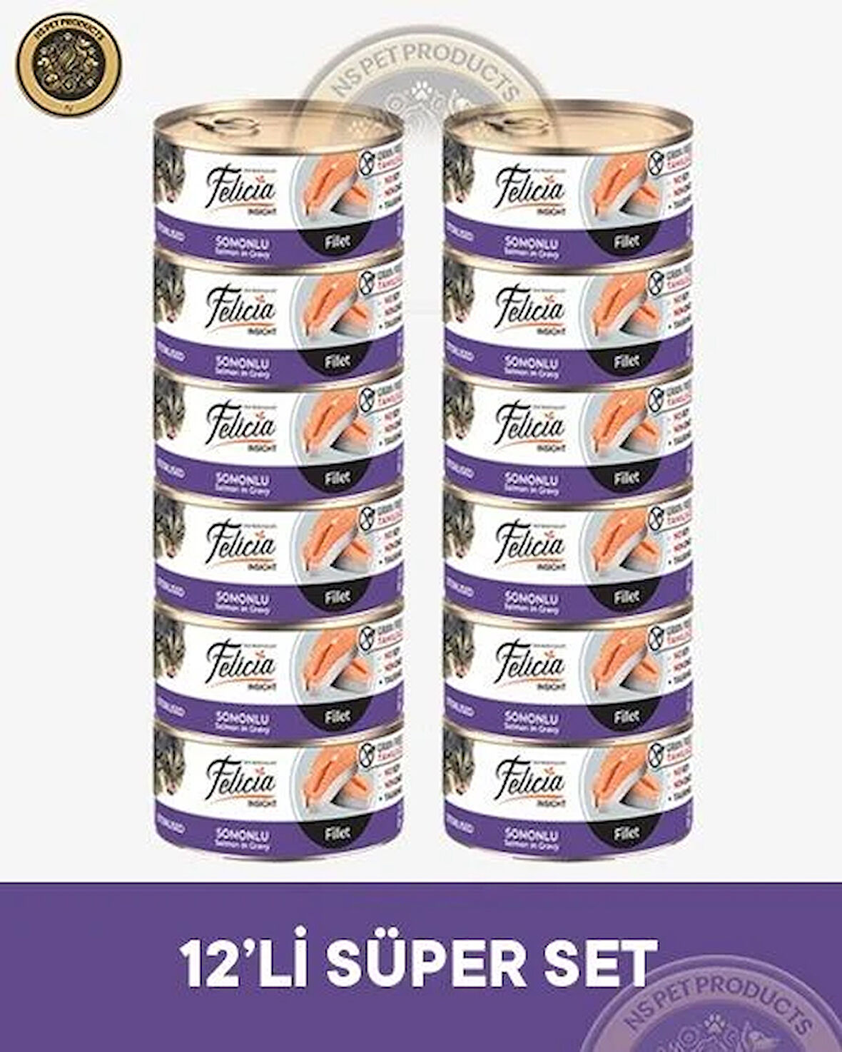 Felicia Kısırlaştırılmış Somonlu Yetişkin Kedi Konservesi 12X85gr