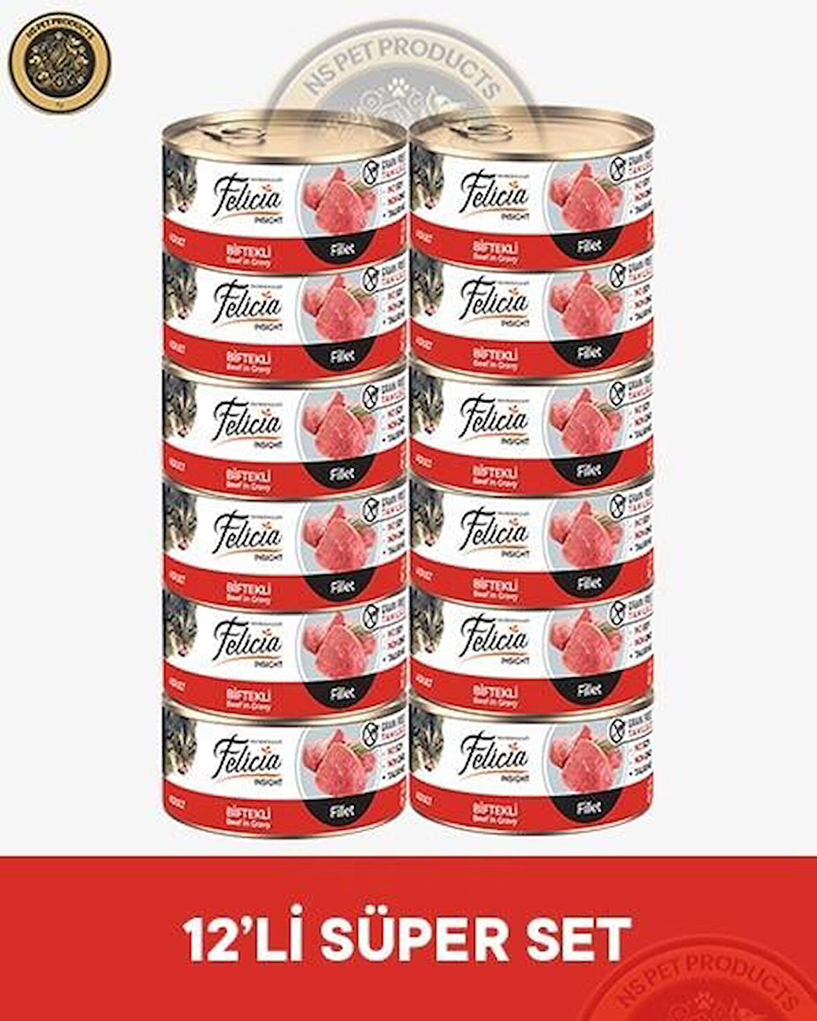 Felicia Biftekli Fileto Yetişkin Kedi Konservesi 12x85gr