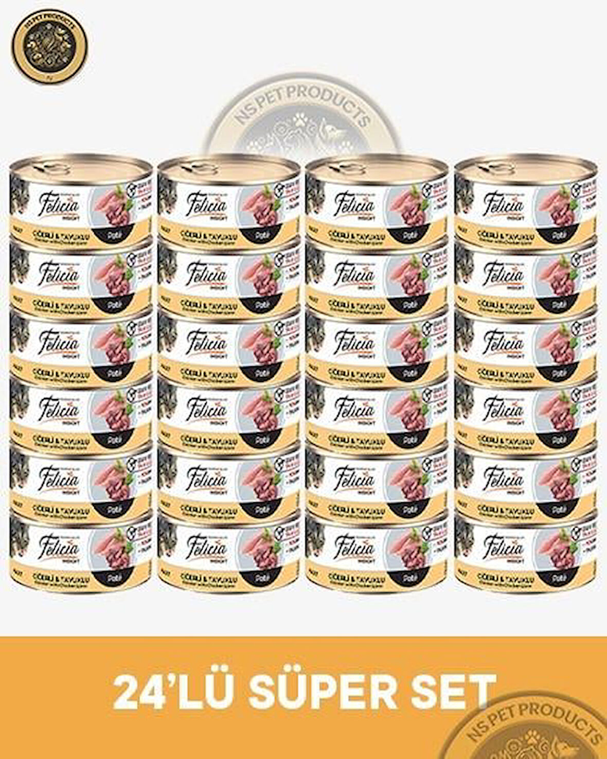 Felicia Ciğerli-Tavuklu Yetişkin Kedi Konservesi 24x85gr