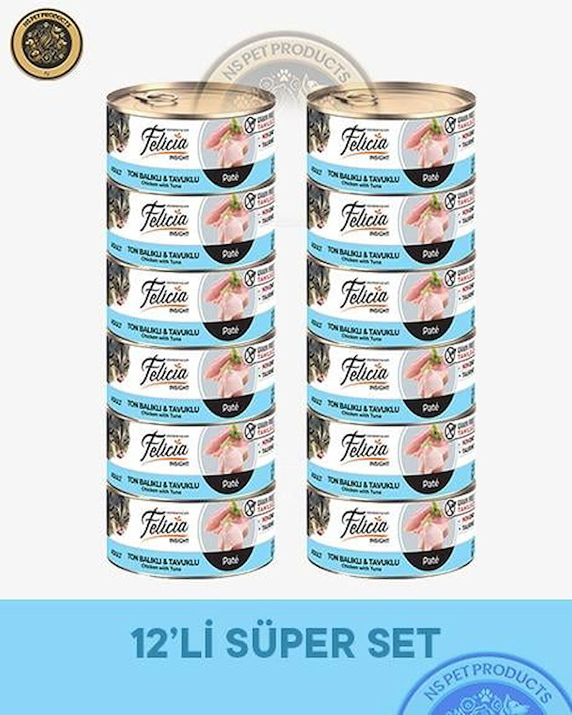 Felicia Ton Balıklı-Tavuklu Yetişkin Kedi Konservesi 12x85gr
