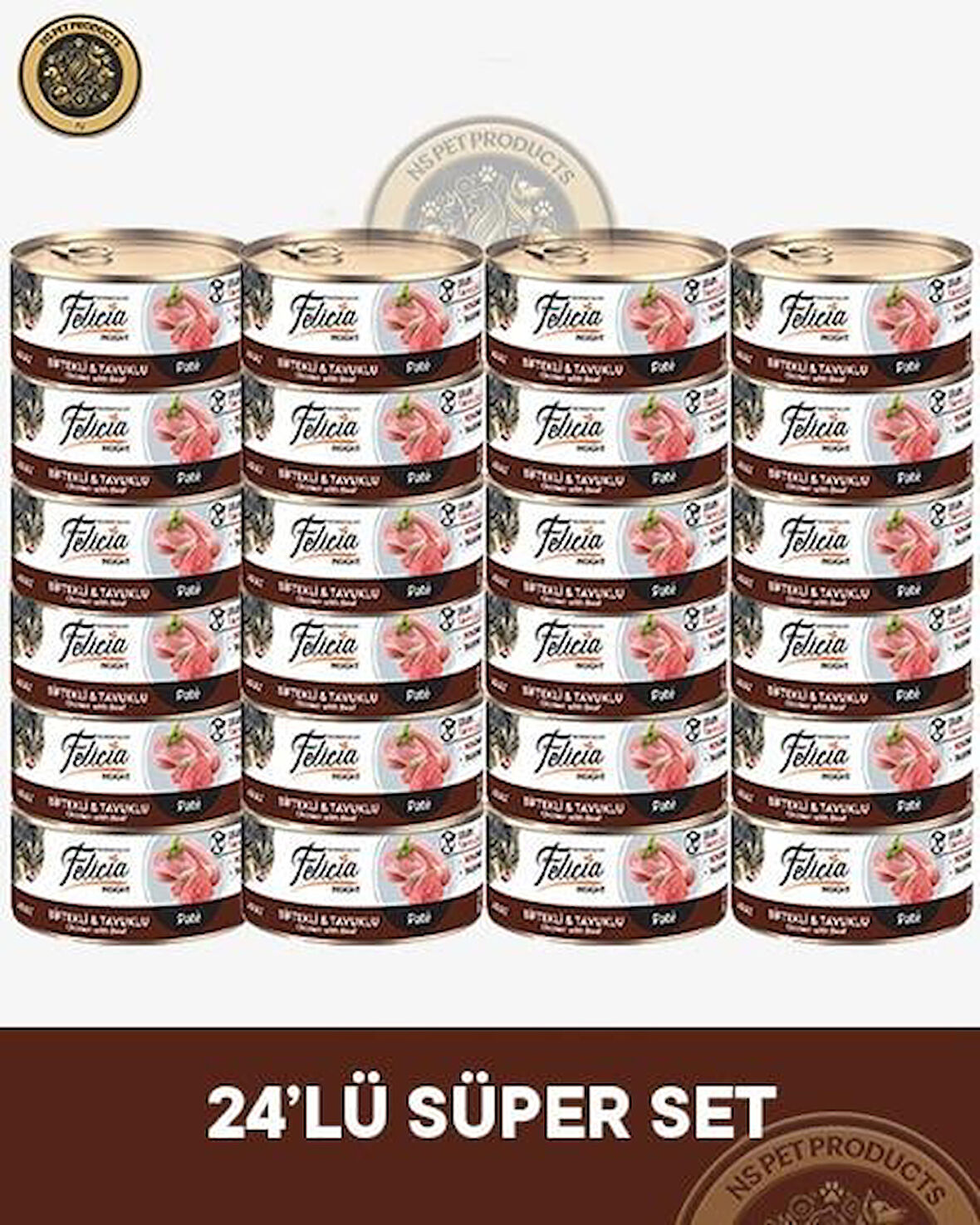 Felicia Biftekli-Tavuklu Yetişkin Kedi Konservesi 24x85gr