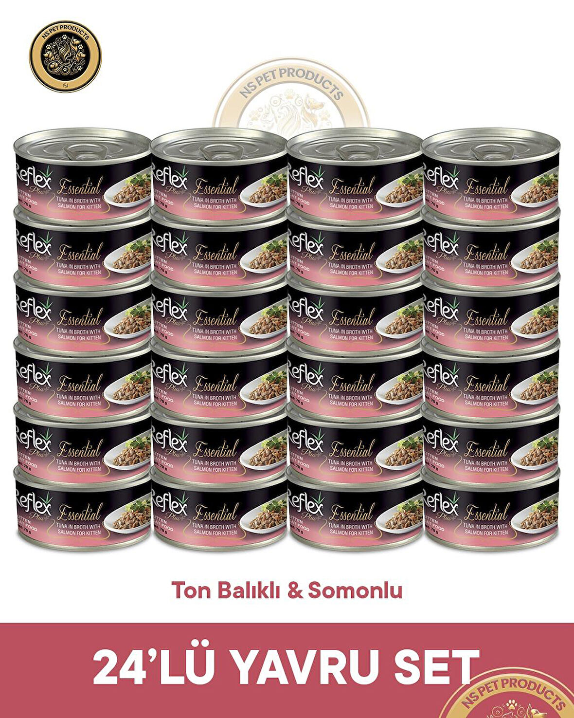 Reflex Plus Essential Yavru Kedi Ton Balıklı Somonlu - 24x70gr