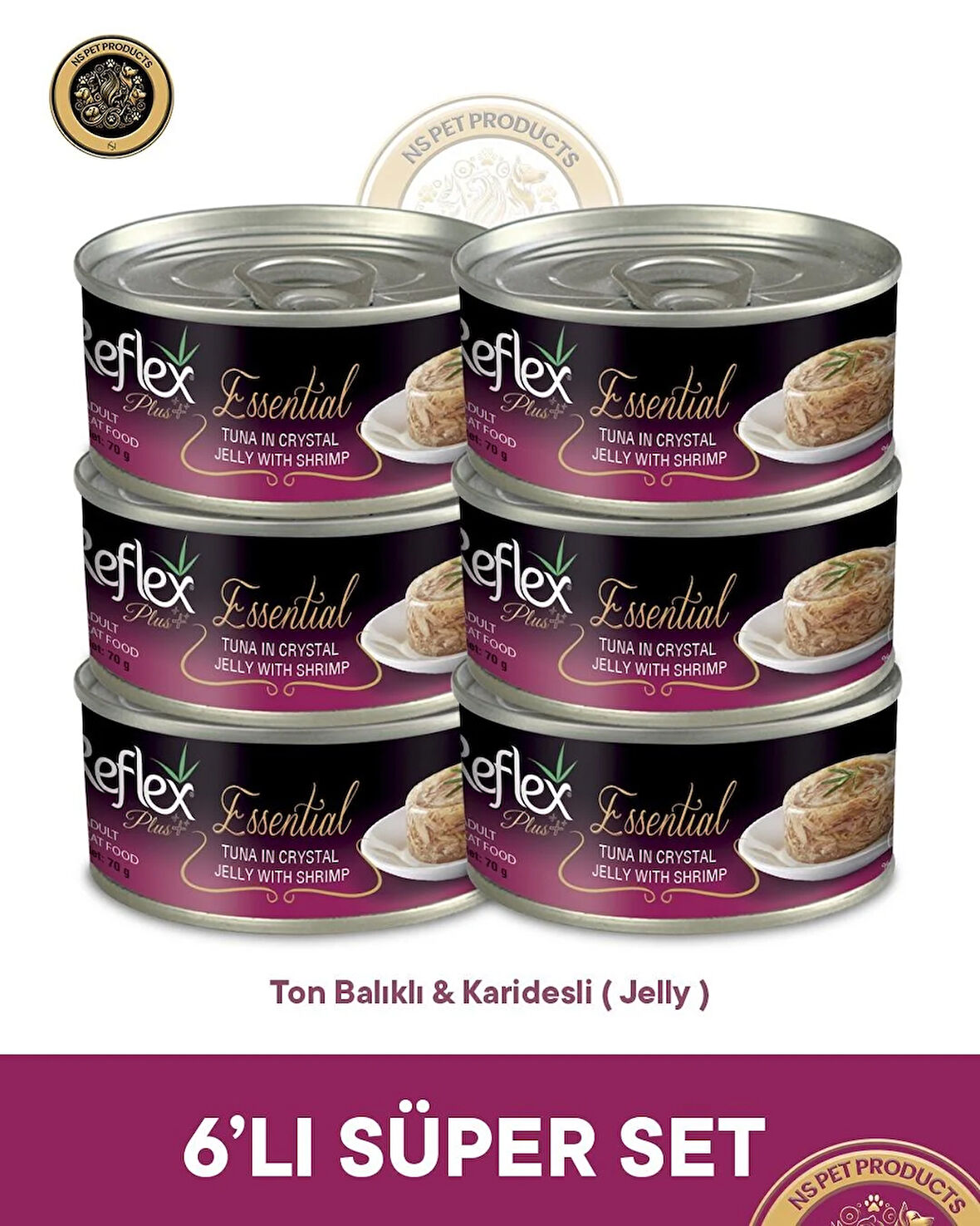 Reflex Plus Essential Kedi Jöle İçinde Ton Balıklı-Karidesli - 6x70gr
