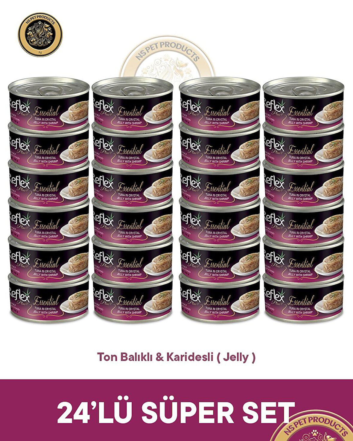 Reflex Plus Essential Kedi Jöle İçinde Ton Balıklı-Karidesli - 24x70gr