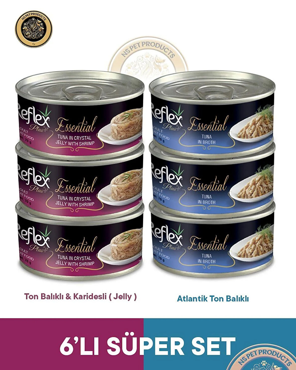 Reflex Plus Essential Kedi Jöle-Ton-Karides ve Ton Balıklı - 6x70gr