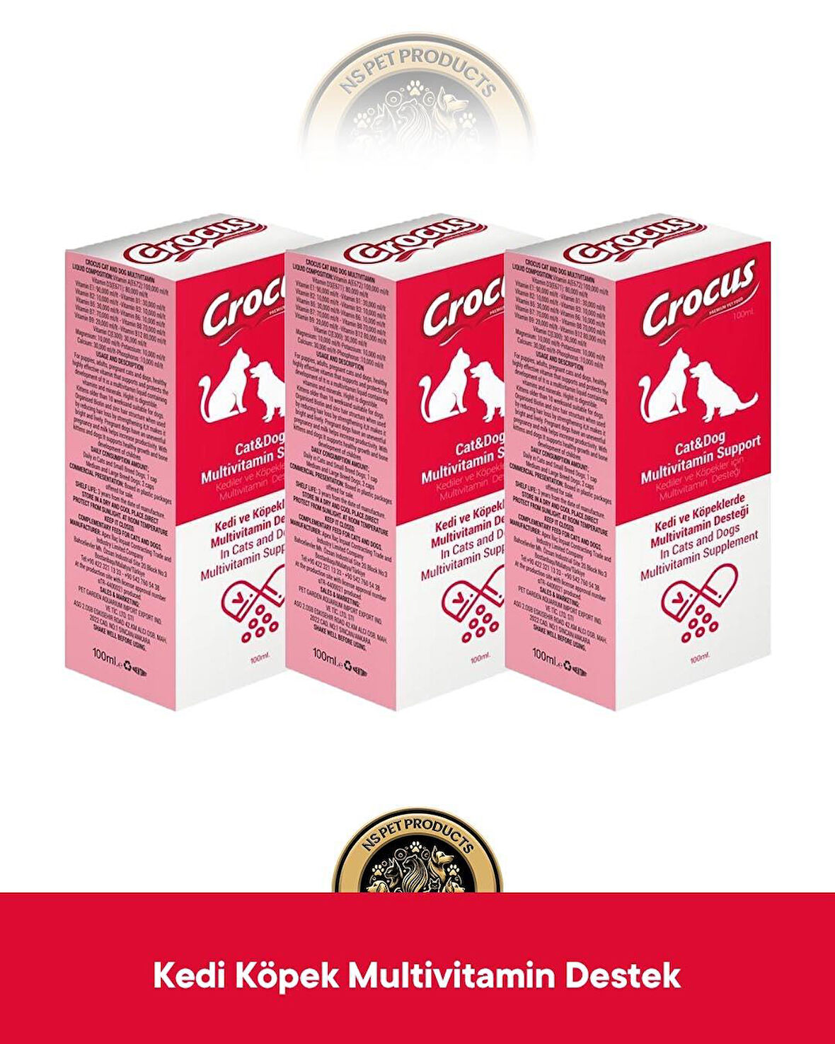 Crocus Kedi&köpek Multivitamin Destek 3x100ml