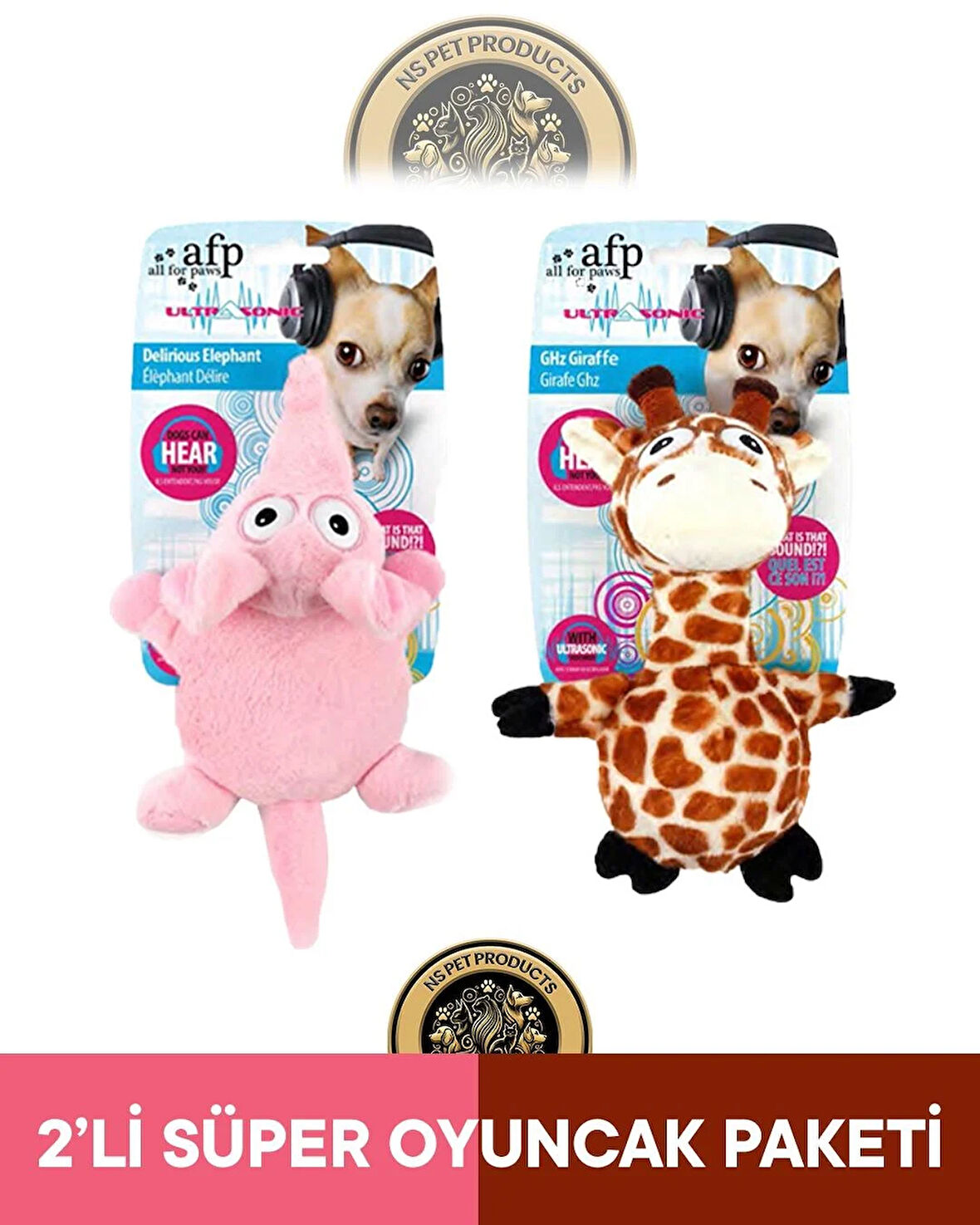 Ultrasonik Fil-Zürafa Oyuncak 2'li Set