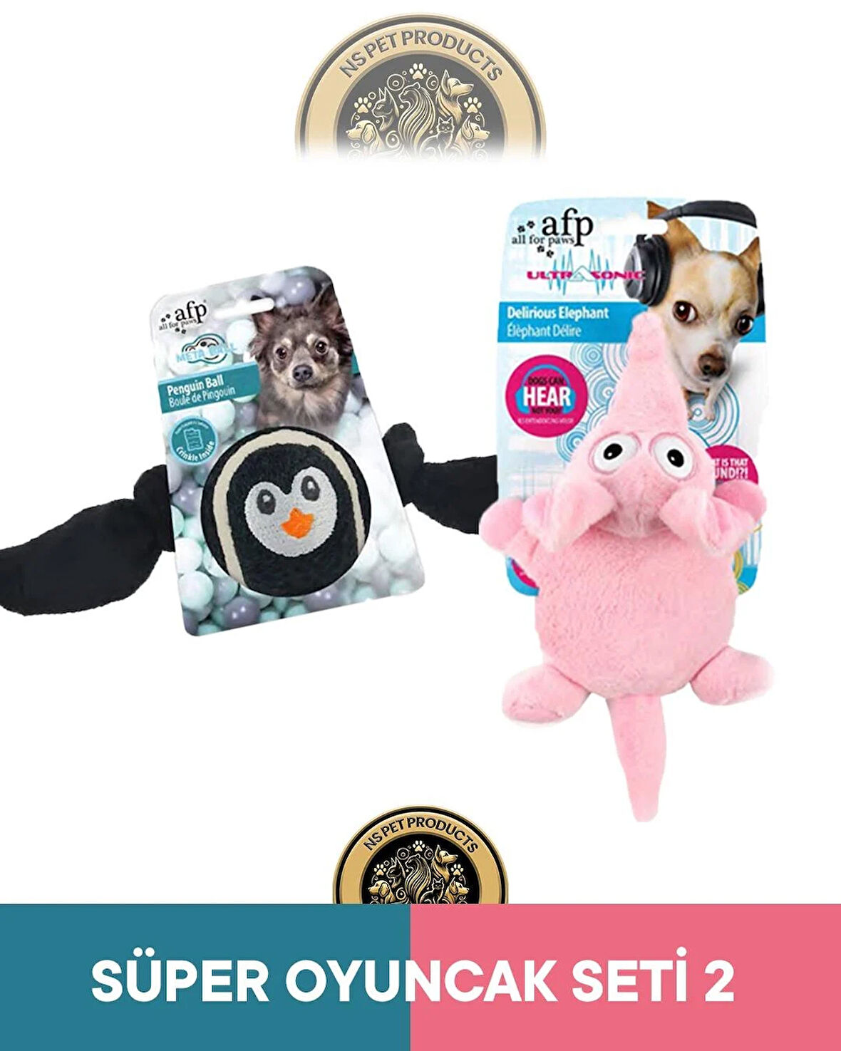 Meta Ball Penguen-Ultrasonik Fil Oyuncak 2'li Set