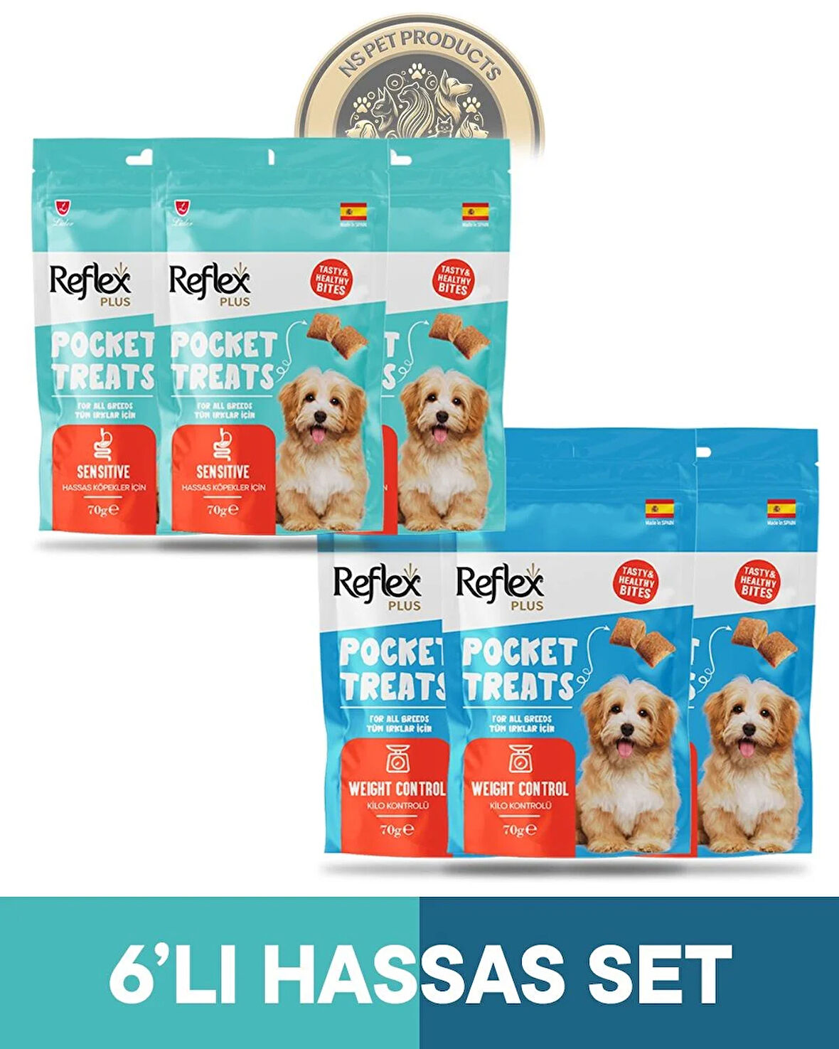 Reflex Pocket Treats 6'lı Köpek Ödül Maması Hassas Set 6x70gr