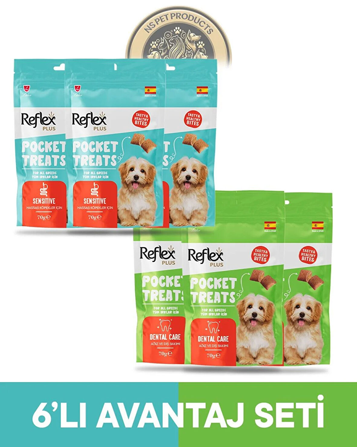 Reflex Pocket Treats 6'lı Köpek Ödül Maması Avantaj Set 6x70gr