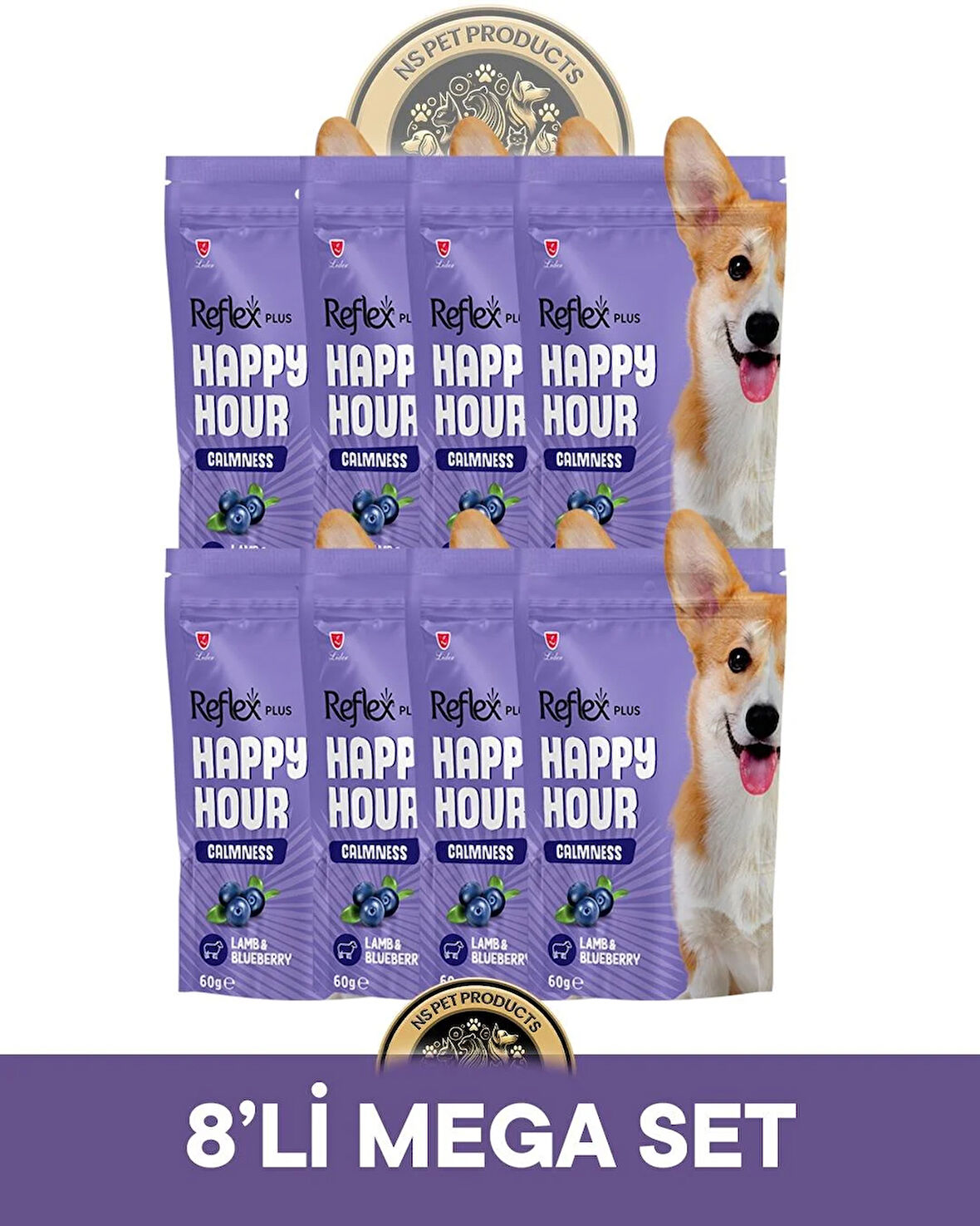Reflex Plus Happy Hour 8'li Köpek Maması Mega Set 6 / 8x60gr