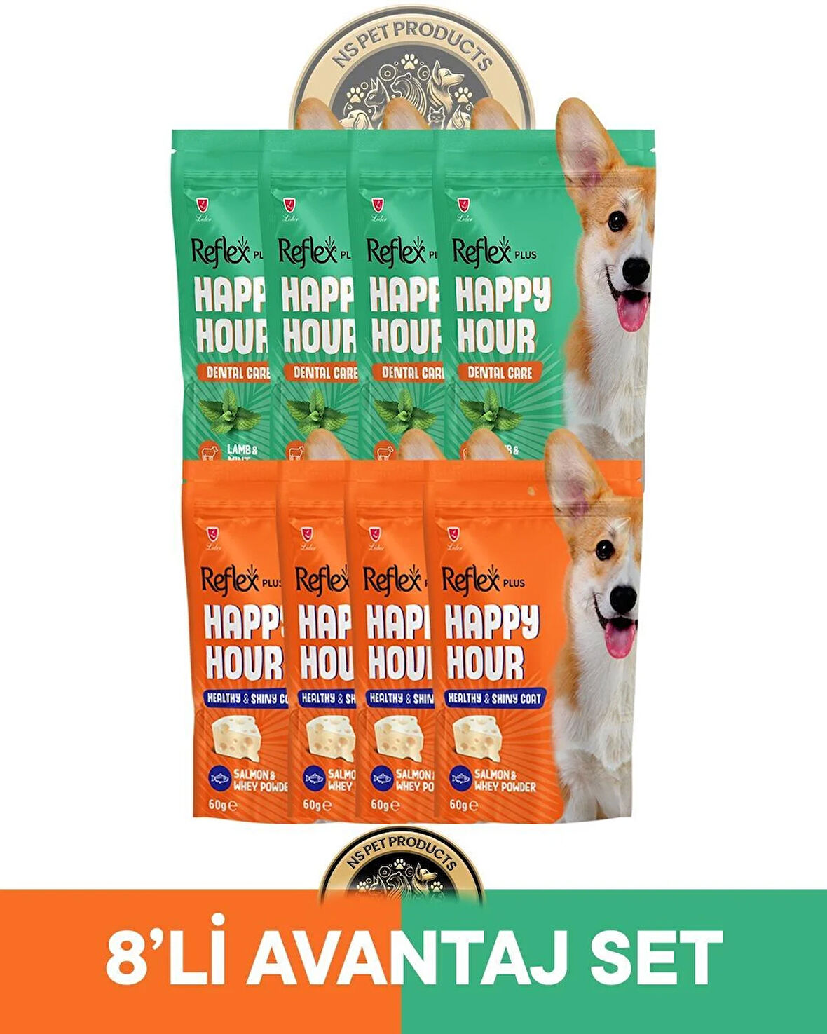 Reflex Plus Happy Hour 8'li Köpek Maması Avantaj Set 3 / 8x60gr