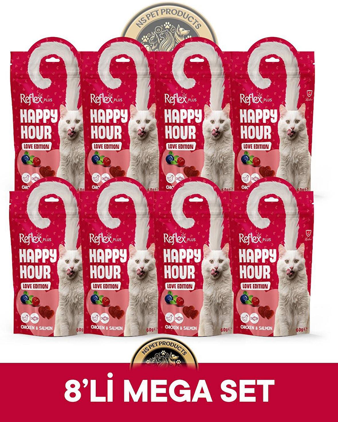 Reflex Plus Happy Hour 8'li Kedi Maması Mega Set 8x60gr