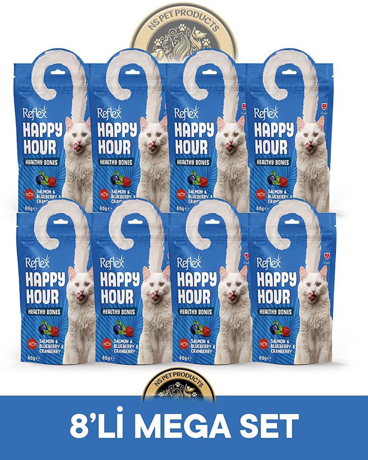 Reflex Plus Happy Hour 8'li Kedi Maması Mega Set 4 / 8x60gr