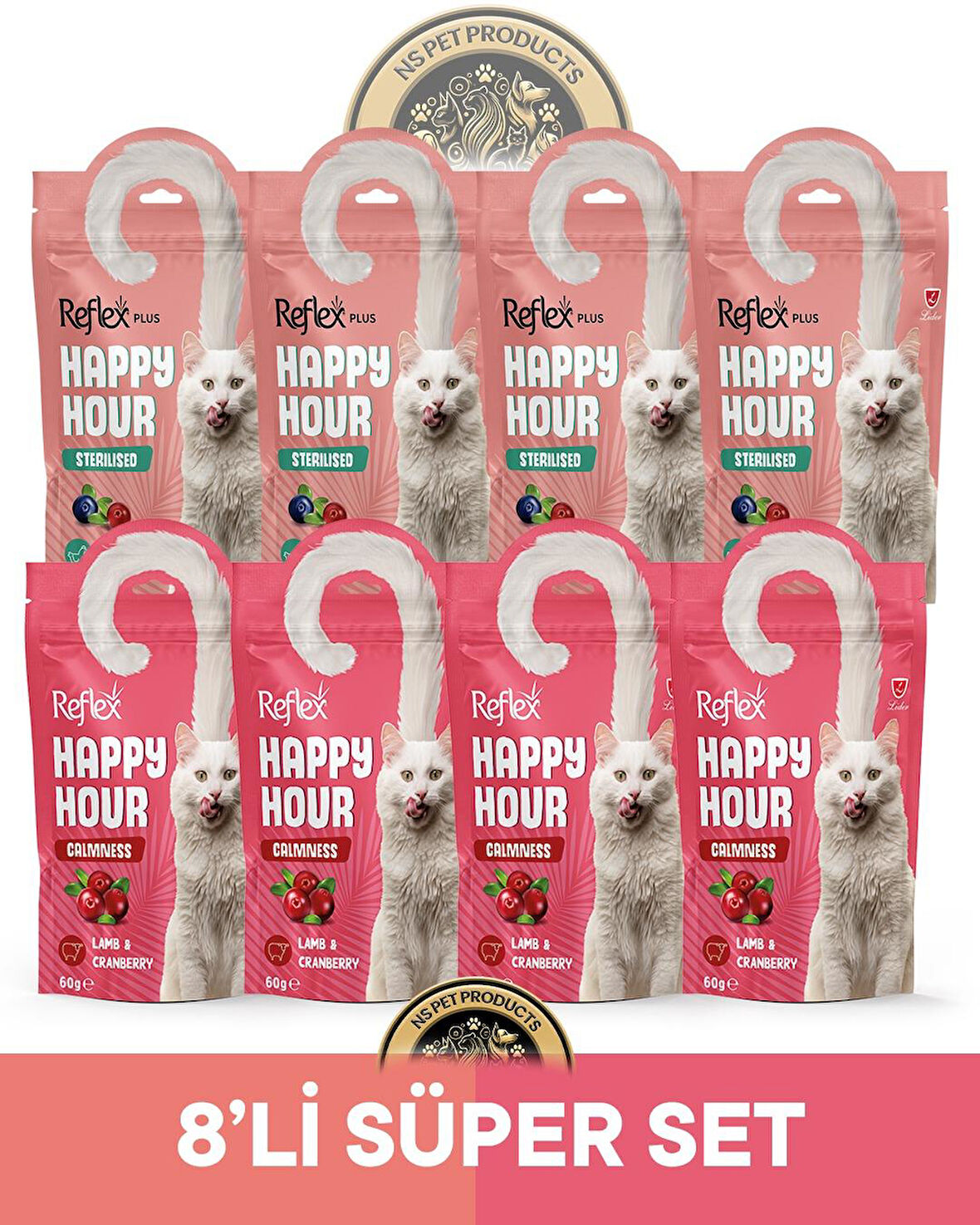 Reflex Plus Happy Hour 8'li Kedi Maması Süper Set 3 / 8x60gr